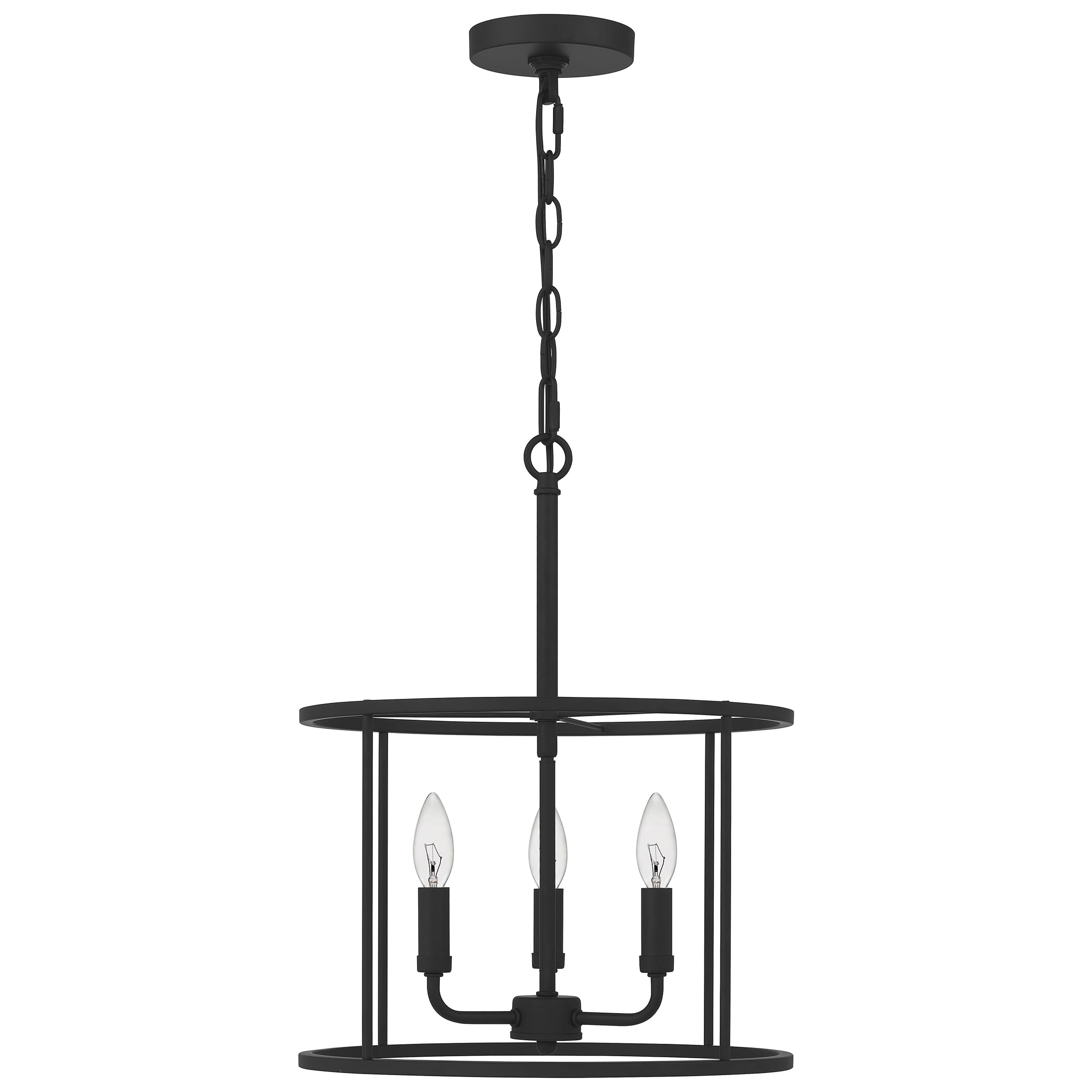 Quoizel Abner 3-Light Matte Black Pendant Light Fixture - Modern Industrial Dining Room Lighting for Kitchen Island, Bar, or Entryway