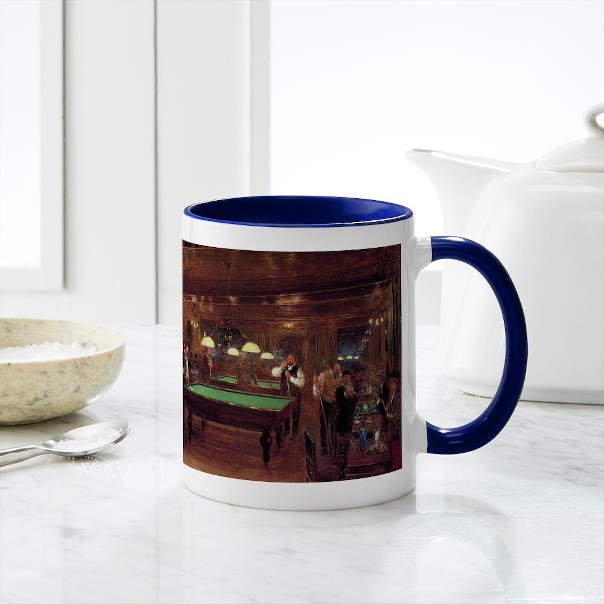 Billiards Art 11 oz Ceramic Coffee Mug (325 ml) - Perfect for Pool Lovers & Coffee Enthusiasts - Ideal for Home, Office & Game Room Use