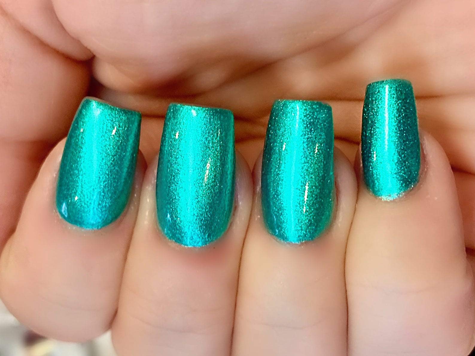 Electric Carnival - Green Metallic Foil Glitter Nail Polish 15mL | Long Lasting Shimmer Nail Lacquer for Parties, Halloween & Special Occasions
