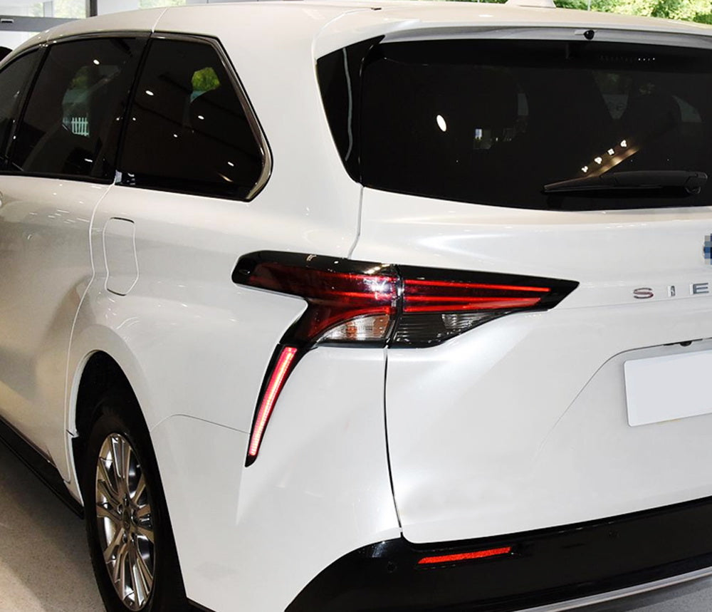 21+ Toyota Sienna Dark Red LED Tail Lights | Rear Side Pillar Brake Light Trims | Durable & Stylish Upgrade for Night Driving & Enhanced Safety