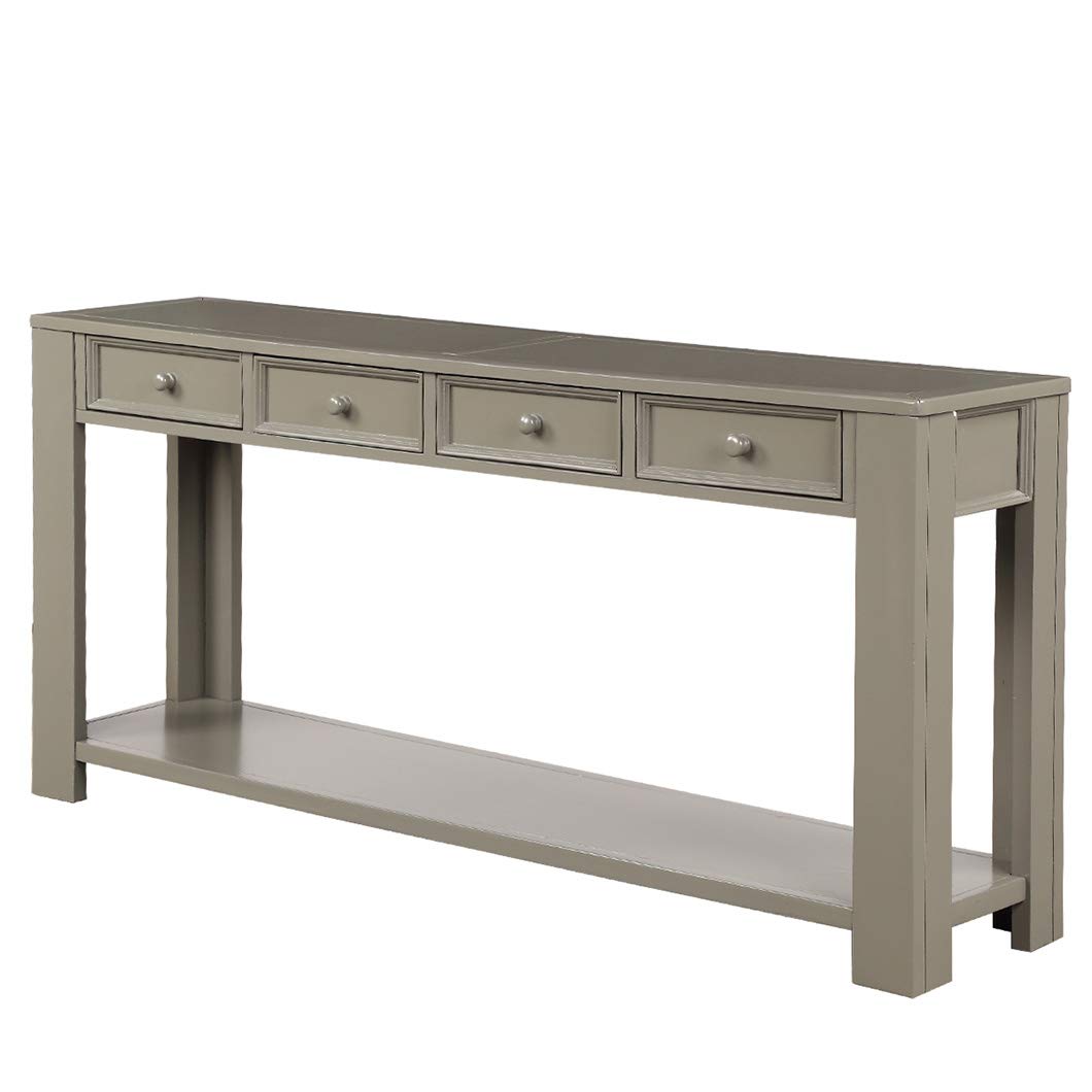 Modern Console Table with Drawers & Bottom Shelf - Entryway Hallway Sofa Table, Easy Assembly for Living Room, Bedroom & Office Decor