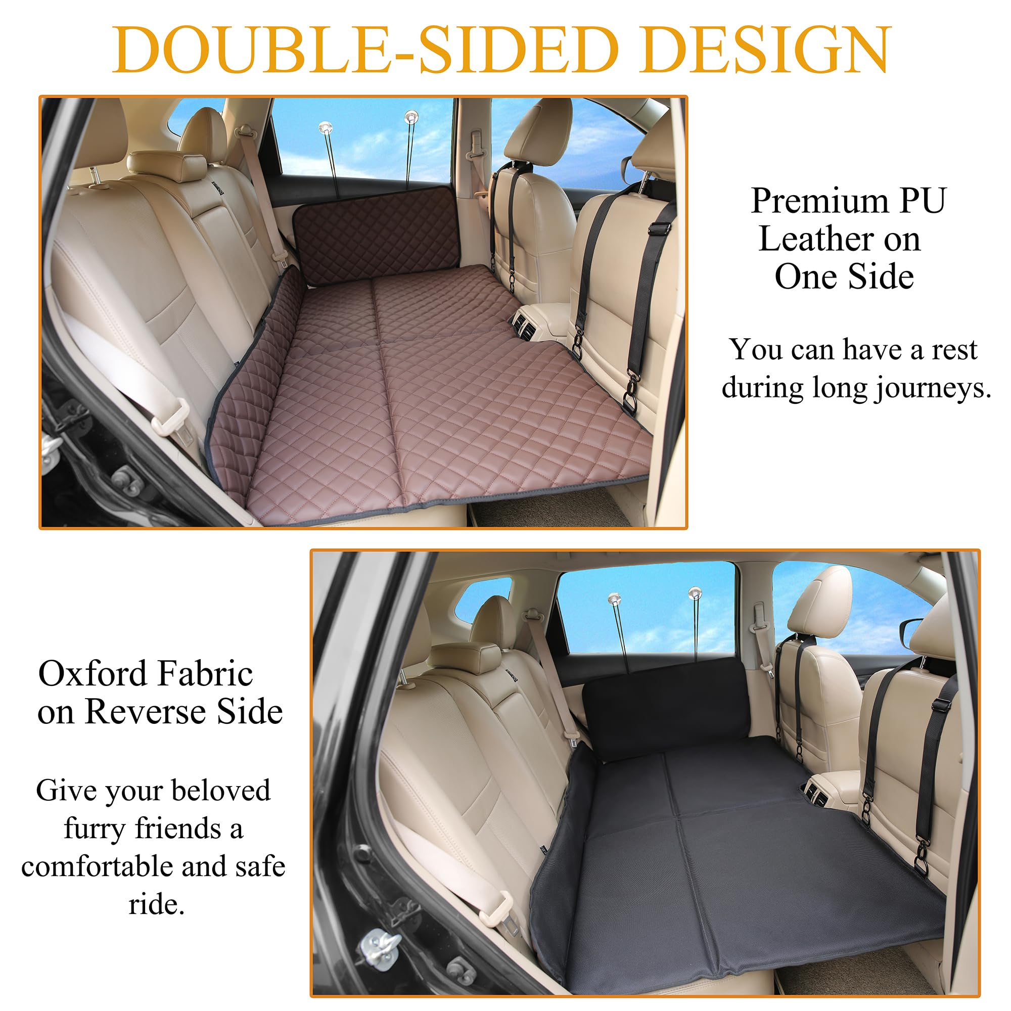 Non-Inflatable Car Mattress - Double-Sided Travel Mattress for Cars, SUVs & Trucks | Backseat Bed Extender for Camping & Road Trips | Perfect for Rest During Travel & Outdoor Adventures