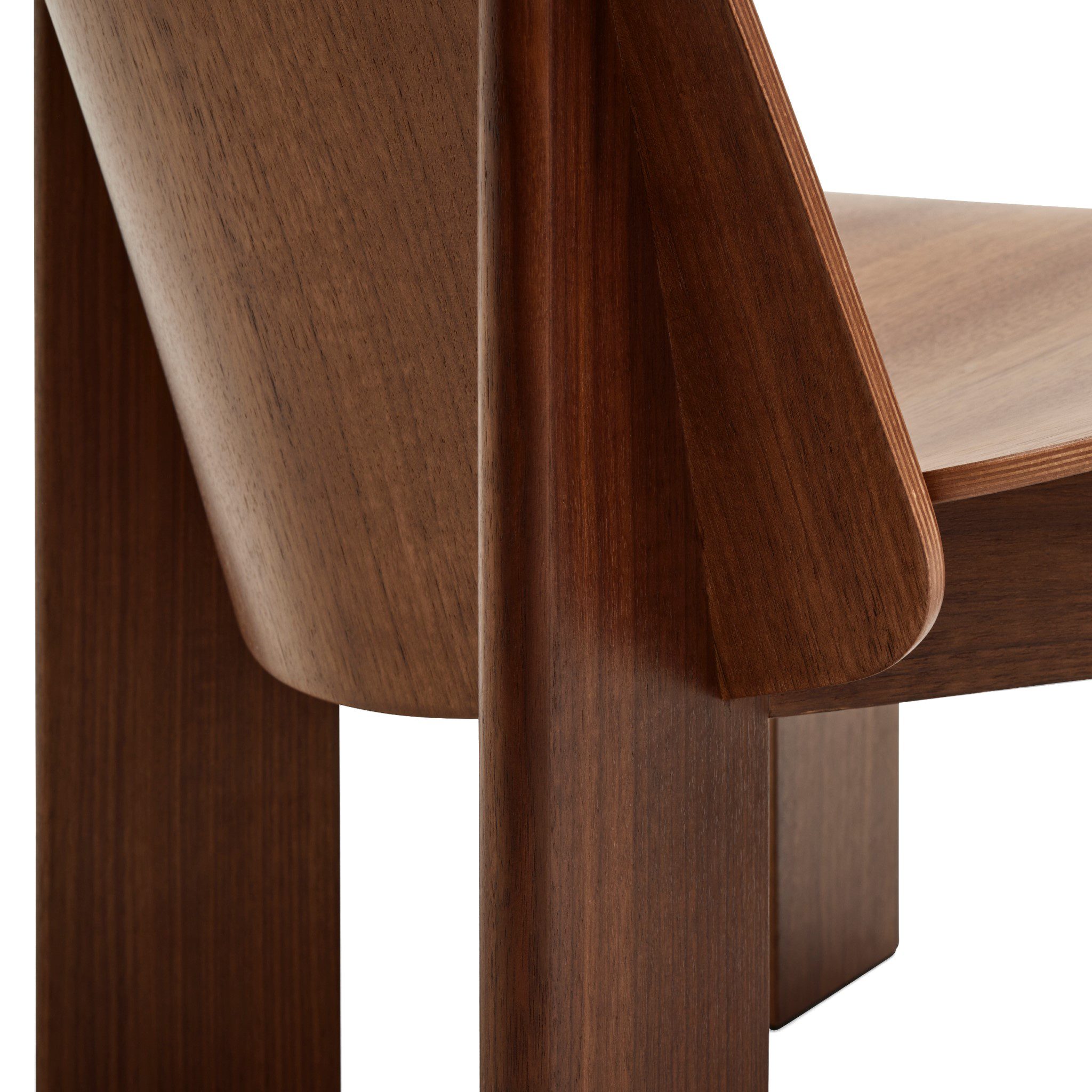 HAY Chisel Lounge Chair - Lacquered Walnut Wood Modern Accent Chair | Comfortable Seating for Living Room, Office & Lounge Areas