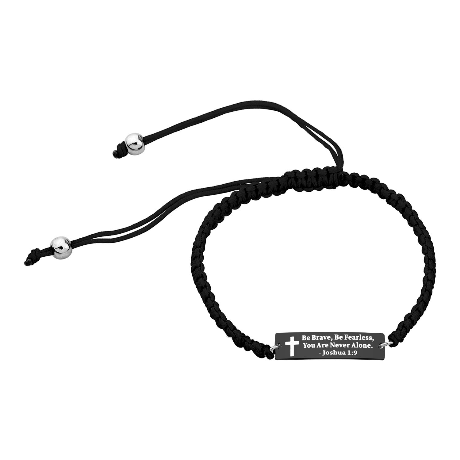 FEELMEM Christian Bracelet - Joshua 1:9 Bible Verse Gift for Baptism & Daily Encouragement