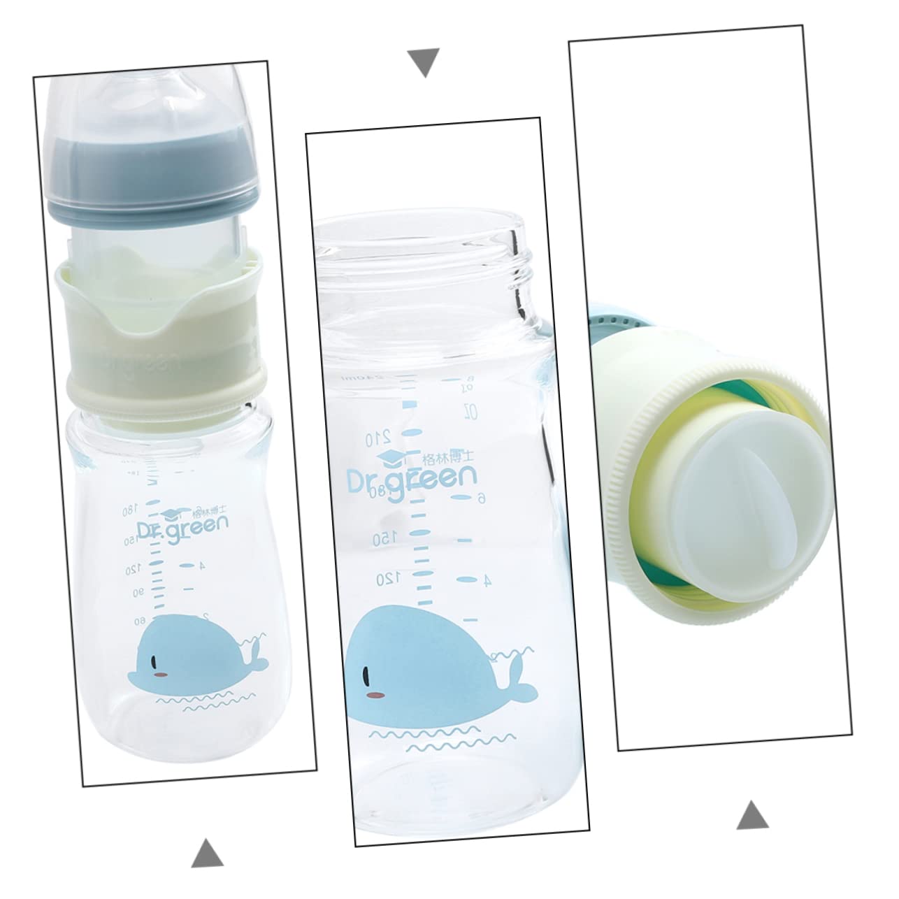5-Pack Slow Flow Newborn Feeding Bottles - BPA-Free Blue Glass Baby Bottles for Breastmilk & Formula - Ideal for Newborns, Infants & Travel Use