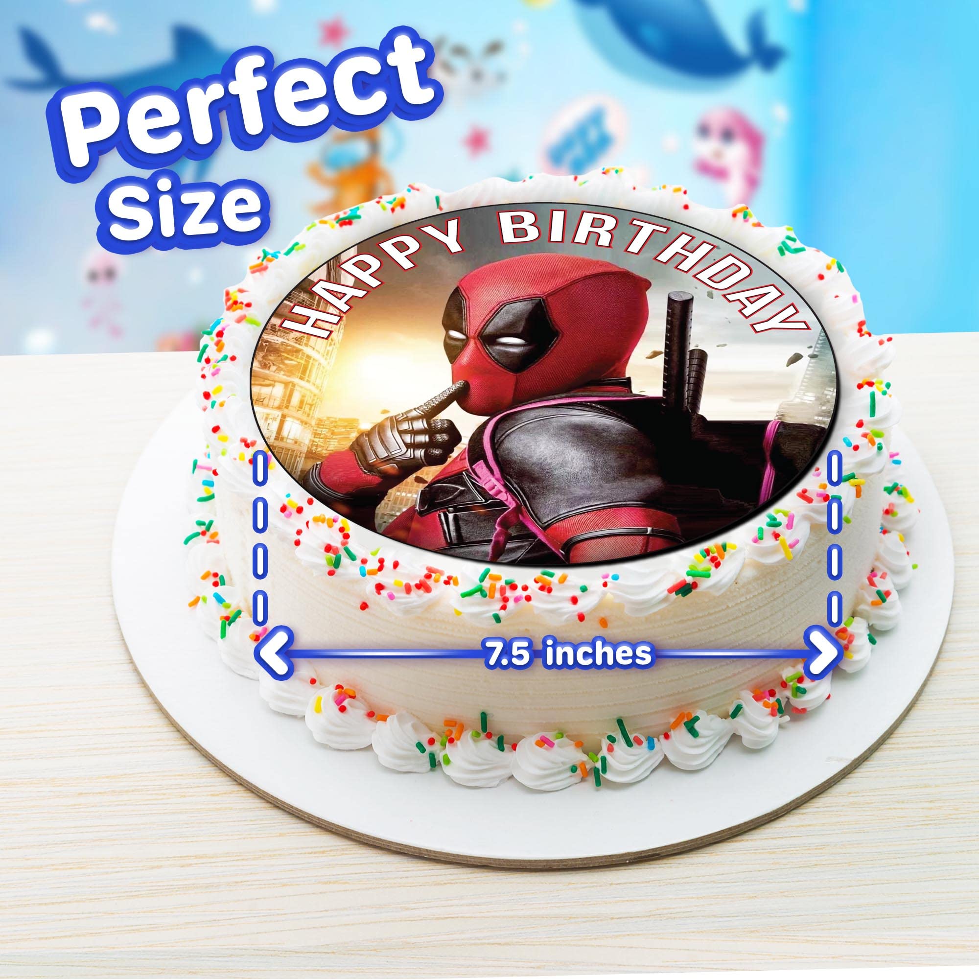 7.5 Inch Edible Cake Toppers - Red and Black Masked Birthday Party Decorations for Cakes, Cupcakes & Desserts | Perfect for Themed Parties, Halloween & Special Celebrations