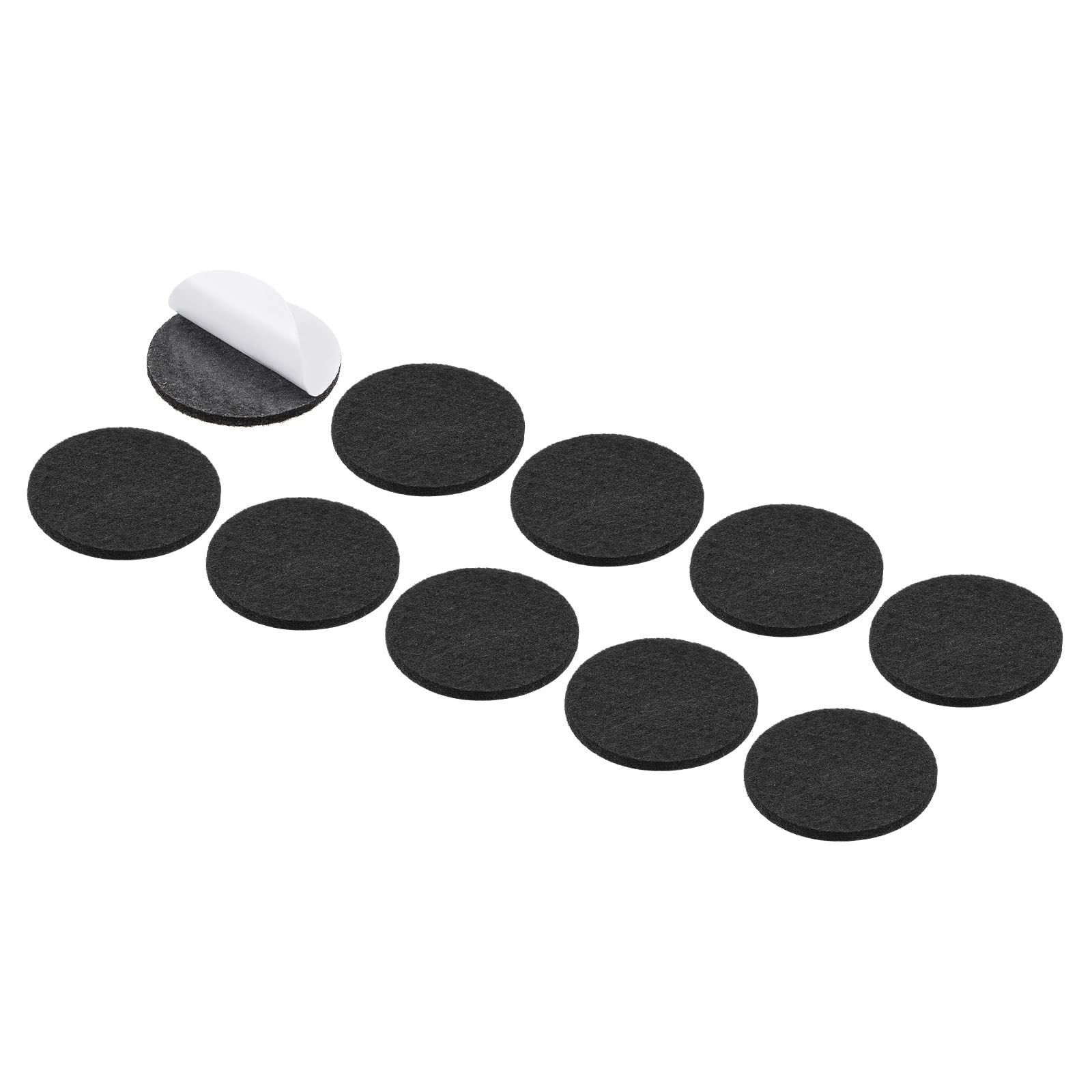 METALLIXITY 28Pcs Round Felt Furniture Pads (40x3mm) - Self-Adhesive Floor Protectors for Cabinet, Closet, Bed & Chair Legs - Black Felt Pads for Hardwood Floors & Tile Protection - Noise Reduction & Scratch Prevention