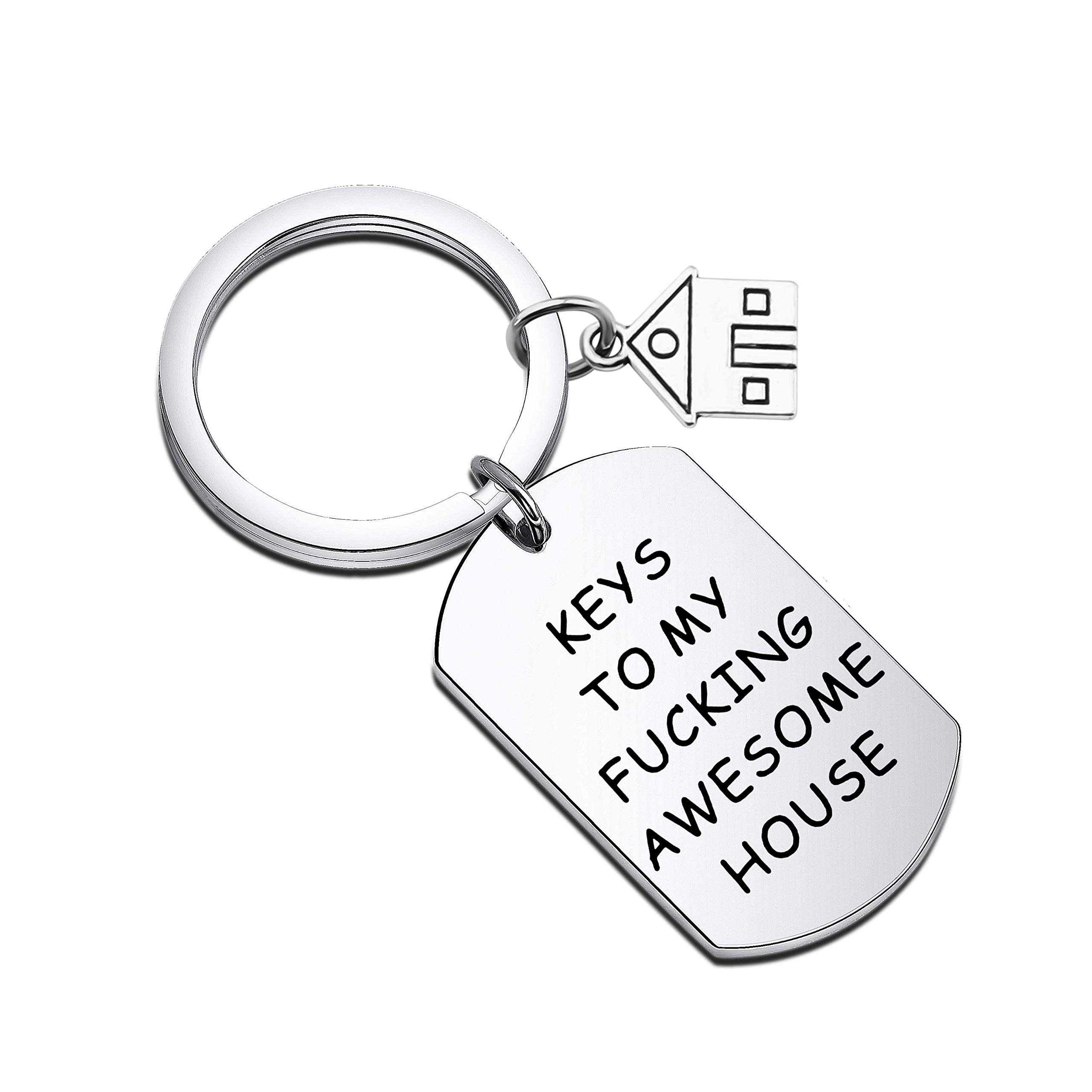MAOFAED Unique Housewarming Gift for New Homeowners - 'Keys to My Awesome House' First Home Keychain - Perfect for Housewarming Parties & New Home Celebrations