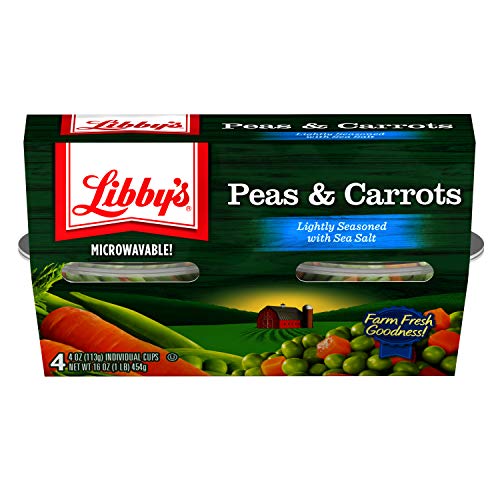 Libby's Peas and Carrots - 16 oz Pack of 4 (4 Count x 4 oz Cups) | Canned Vegetables for Salads, Soups & Side Dishes | Healthy & Convenient Meal Prep