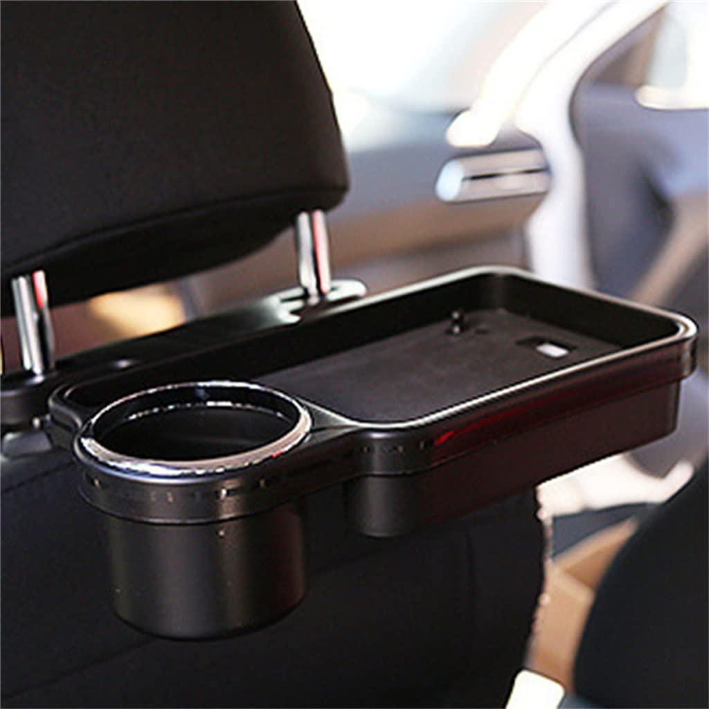 Foldable Car Back Seat Cup Holder & Meal Tray - Auto Drink & Food Tray Stand for Rear Seat | Perfect for Road Trips, Family Travel & On-the-Go Dining