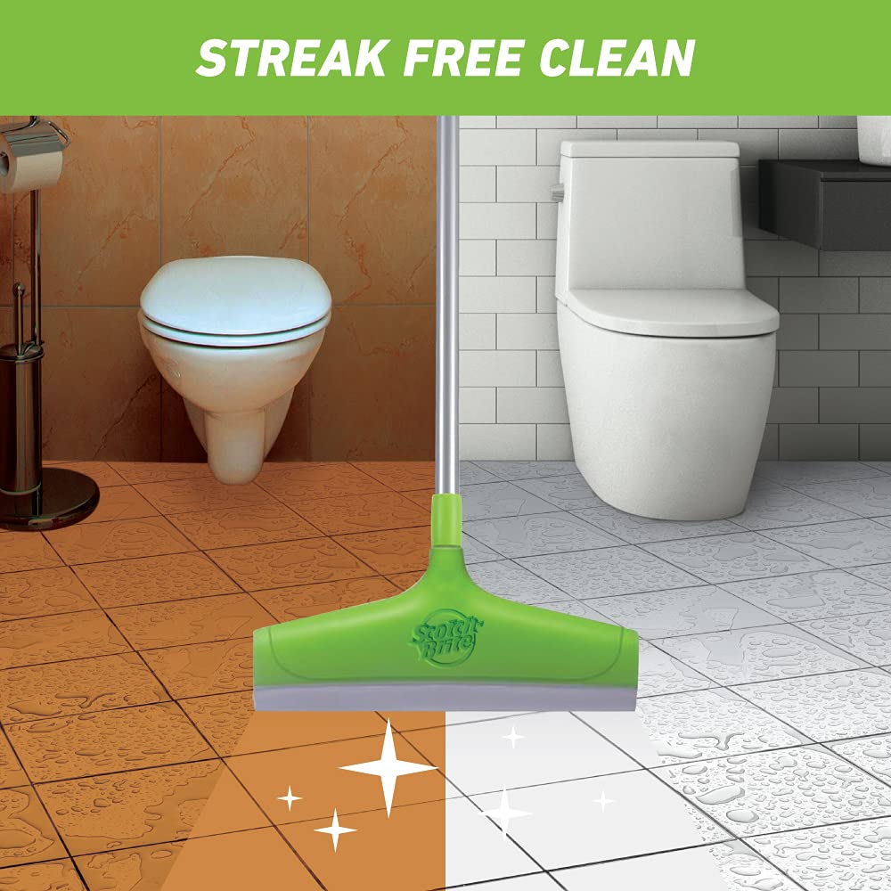 Scotch-Bite 2-in-1 Bucket Spin Mop with 2 Refills (Green, 4-Piece Set) - Easy Floor Cleaning for Hardwood, Tile & Laminate Floors