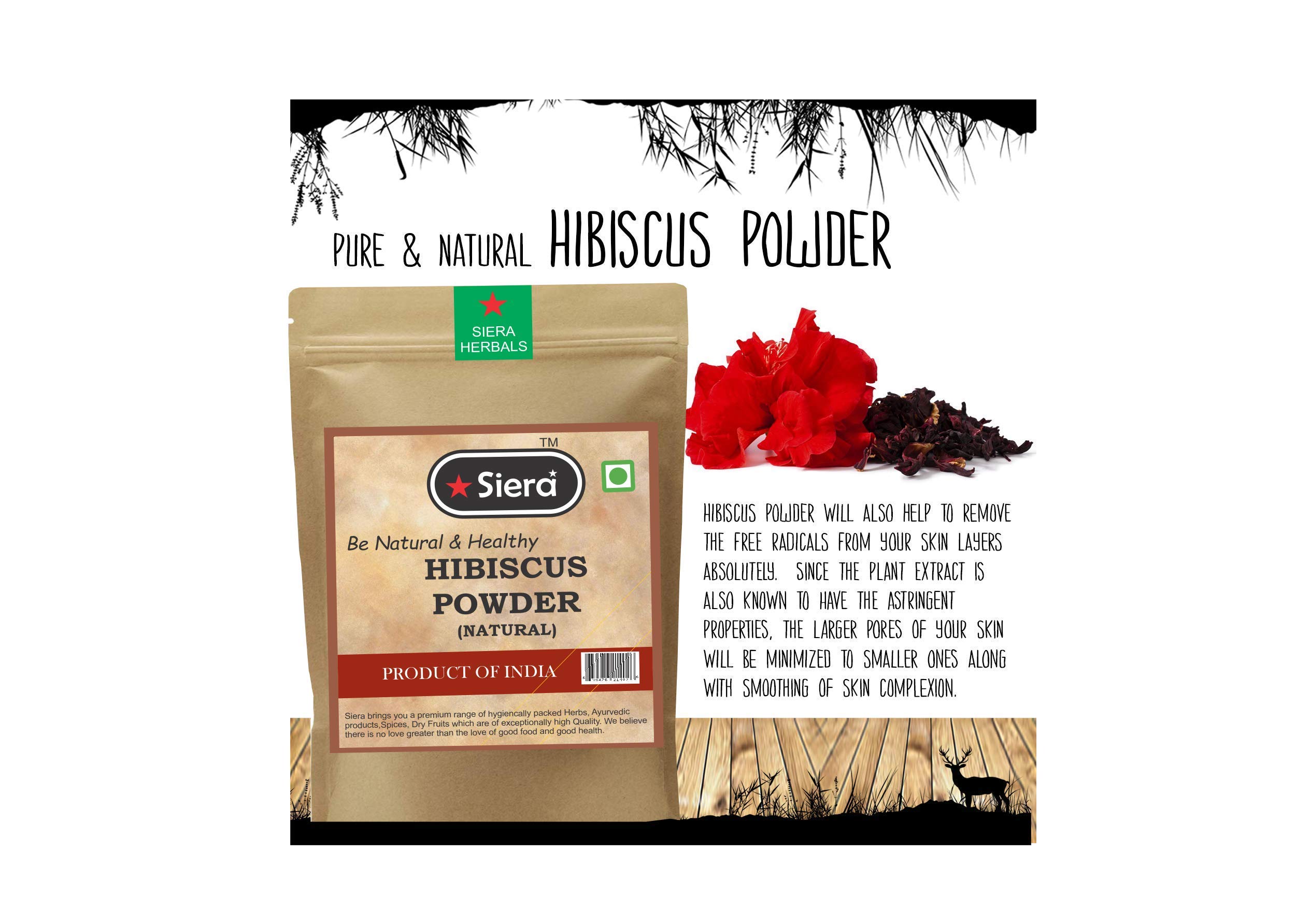 Organic Hibiscus Powder 1kg (2.2 lbs) - Natural, Vegan, Gluten-Free - Perfect for Smoothies, Teas, and Skincare DIY