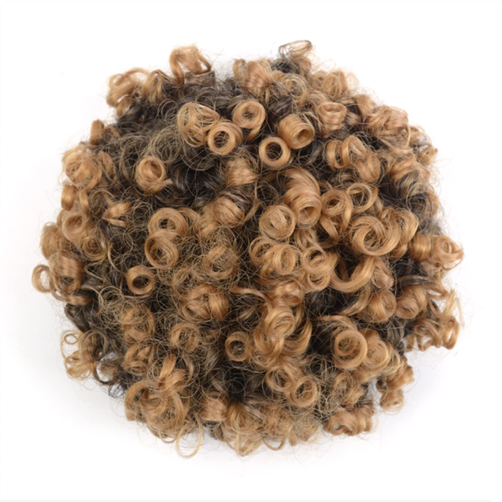 Women's Synthetic Hair Bun - Afro Curly Shaggy Ponytail Extensions with Drawstring | Black Women's Hair Pieces | Perfect for Parties, Weddings & Daily Styling (Color: 08)