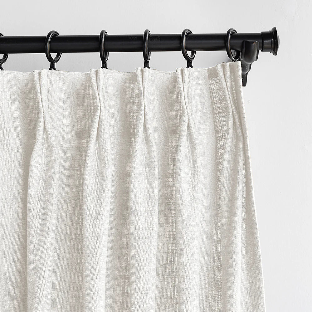 Pinch Pleated Blackout Curtains - 100% Linen Thermal Insulated Drapes for Bedroom & Living Room, Modern Plum Custom Window Treatments, Noise Reducing & Light Blocking for Better Sleep