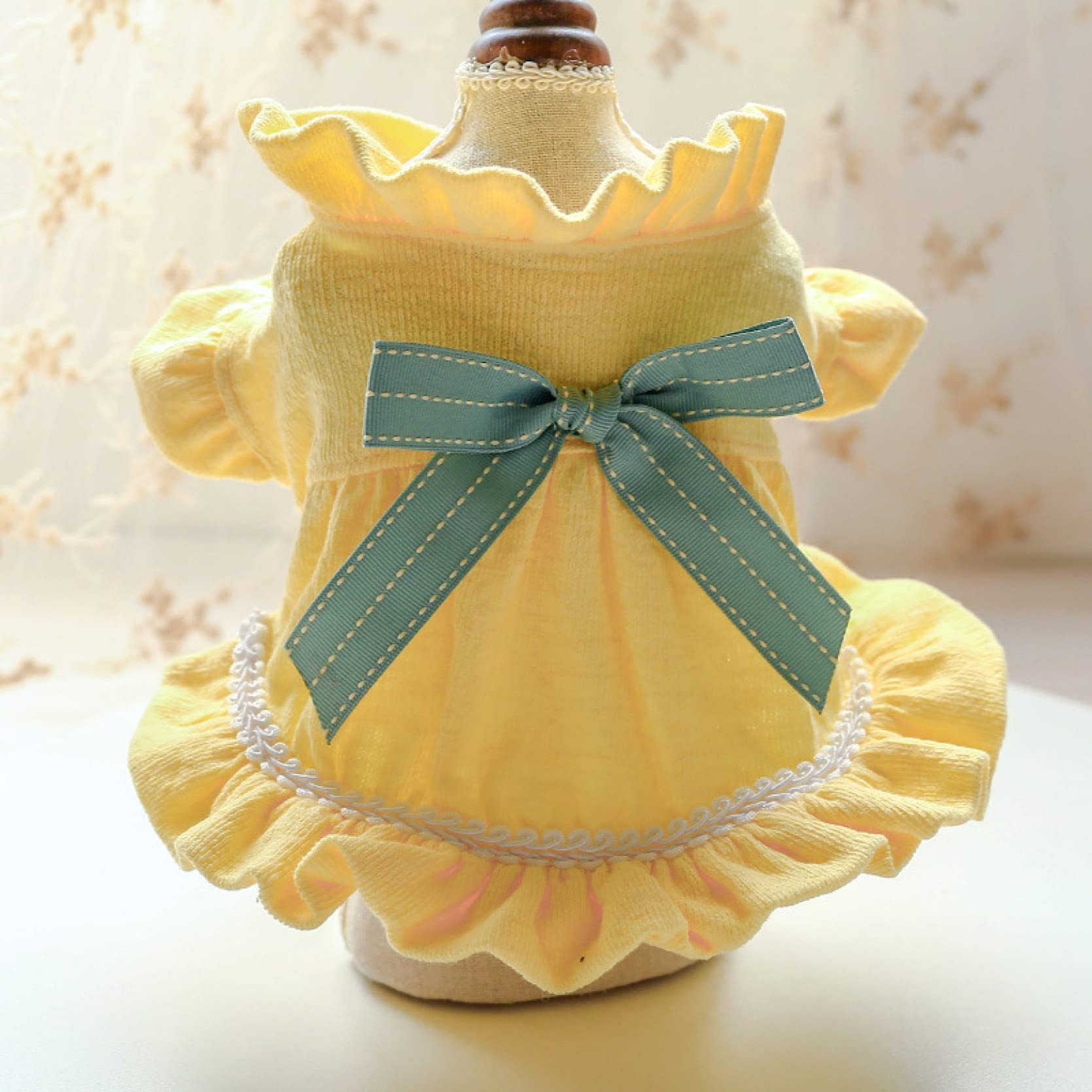 Sweet Big Bow Design Spring Pet Dresses for Small Dogs & Cats - Breathable Puppy Skirts with Button Closure | Perfect for Easter, Birthday Parties & Photo Shoots