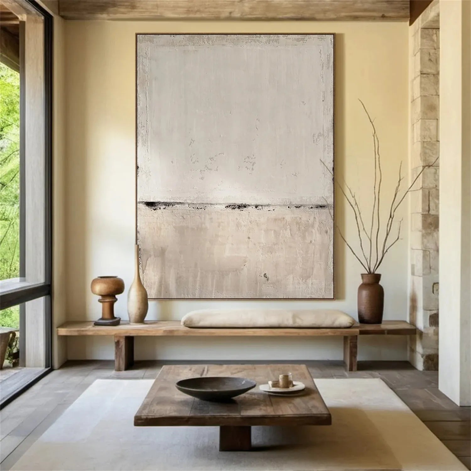 Abstract Beige & Brown Wall Art Print #BB116 - Modern Home Decor for Living Room, Bedroom & Office