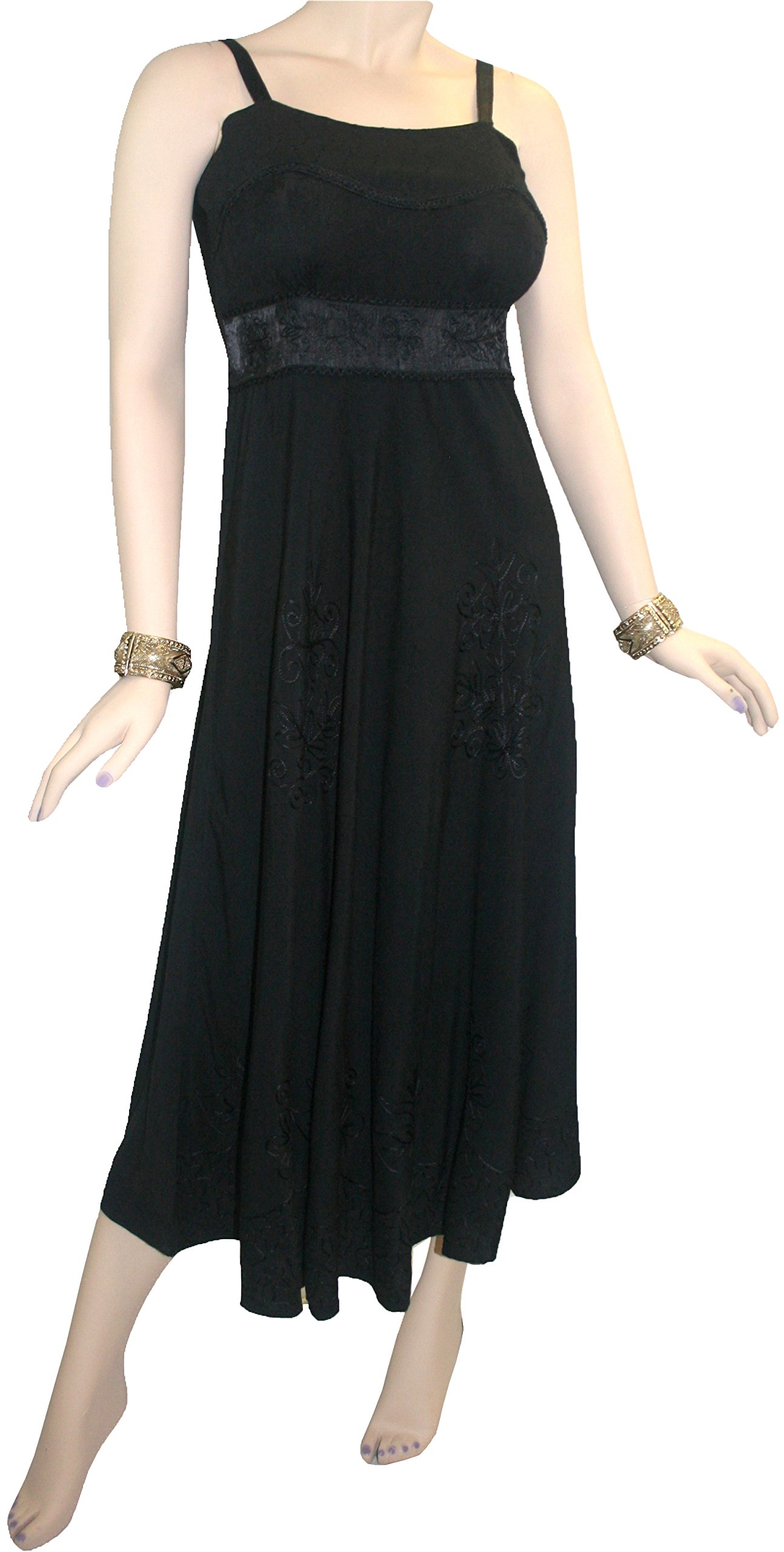 Agan Traders Women's Vintage Sleeveless Empire Waist Summer Dress - Renaissance Style Flowy Midi Dress for Spring & Summer 2025 | Perfect for Beach Vacations, Garden Parties & Boho Weddings