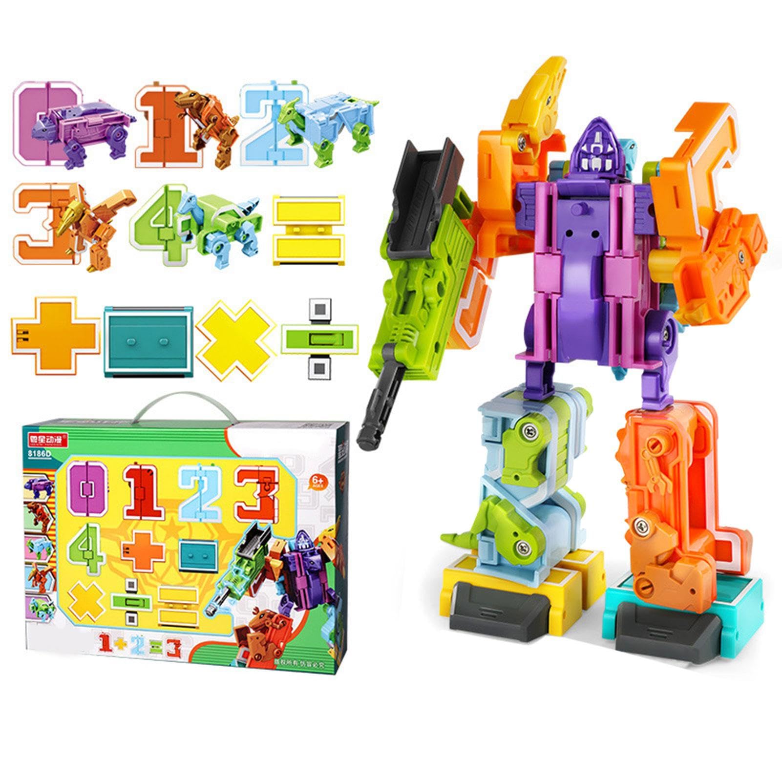 Fulenyi Transforming Number Robots - Interactive Learning Toy for Preschool Kids | STEM Educational Robot Action Figures for Boys & Girls | Perfect for Classroom Activities & Birthday Gifts