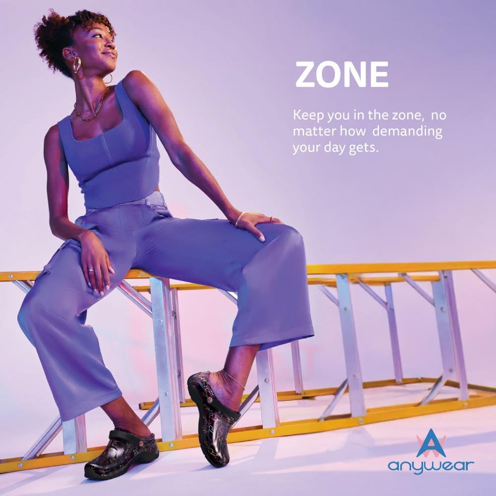 Anywear Zone Nursing Clogs for Women & Men - Lightweight Non-Slip Work Shoes with EVA Cushion & Ventilated Insoles | Comfortable Slingback Clogs for Healthcare Workers, Nurses & Hospital Staff