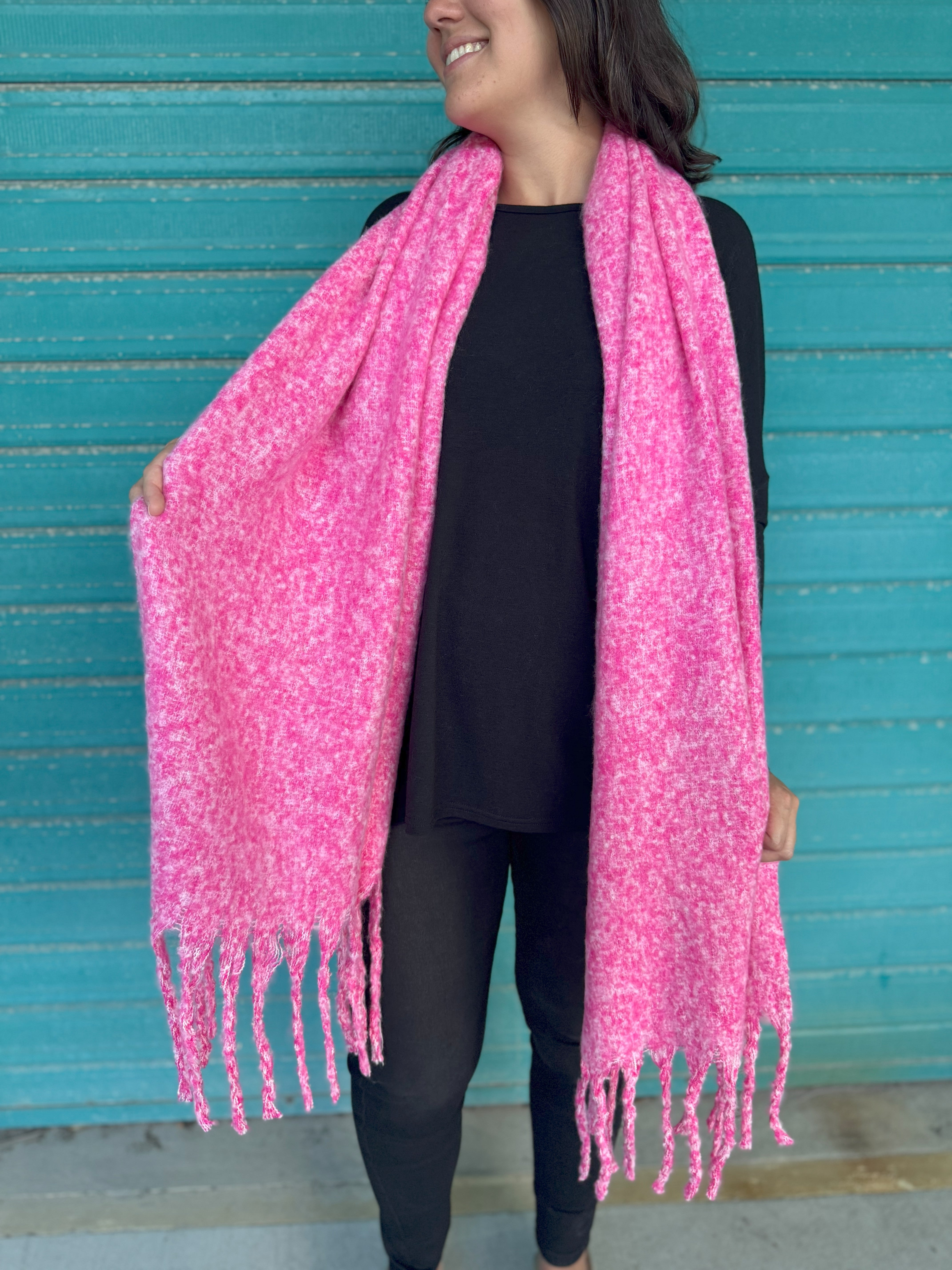 Stylish Hot Pink Molly Scarf for Women - Soft Winter Fashion Accessory - Perfect for Cold Weather, Office & Date Night Outfits