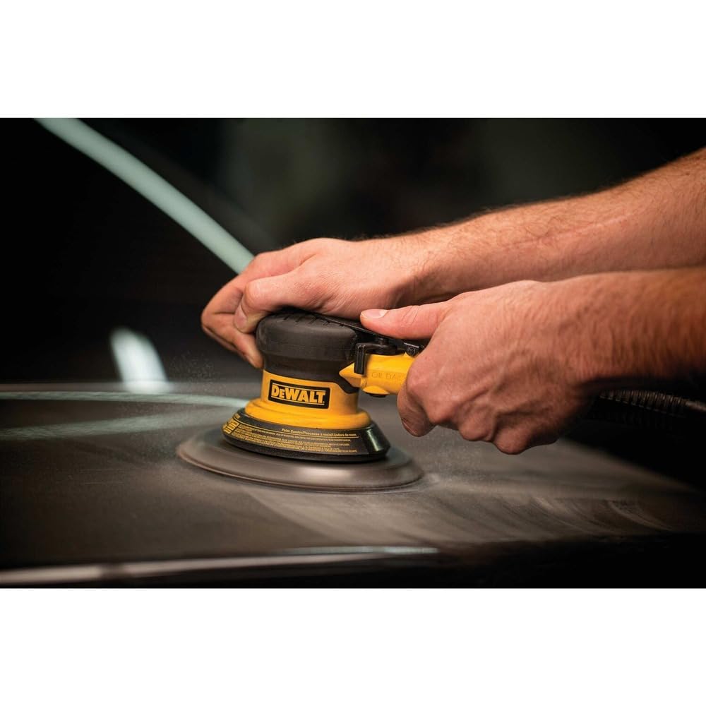 DEWALT DWMT70781L Professional Pneumatic Air Sander - 12,000 RPM Palm Sander for Woodworking, Auto Body Repair & Metal Polishing - Ideal for DIY Projects & Professional Use