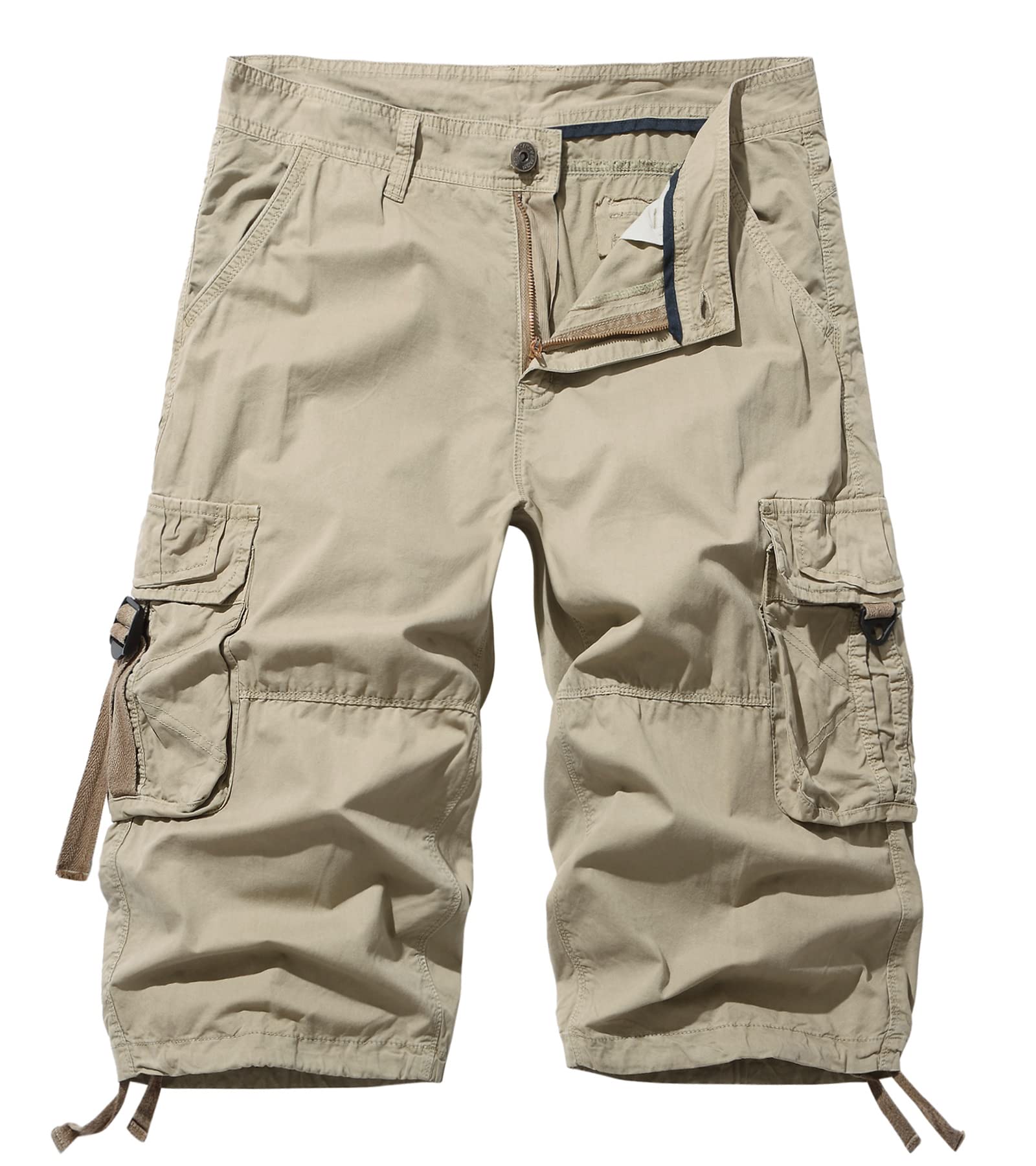 Men's 3/4 Length Cargo Shorts - Below The Knee Casual & Utility Shorts for Outdoor Activities, Hiking, and Summer Wear
