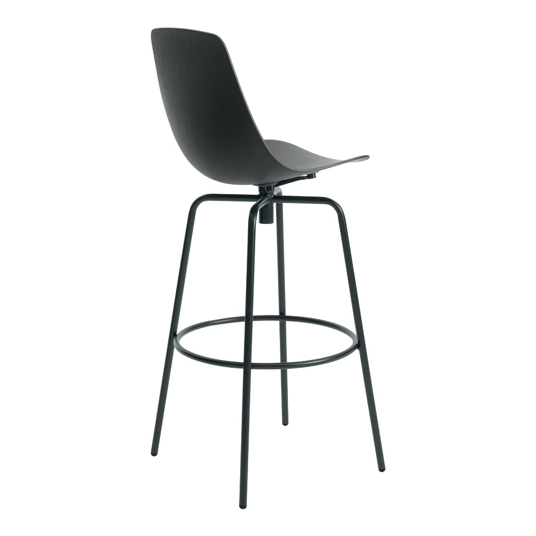 Clean Cut Barstool with Swivel Base - Modern Kitchen & Bar Stool for Home, Restaurant, and Cafe Use
