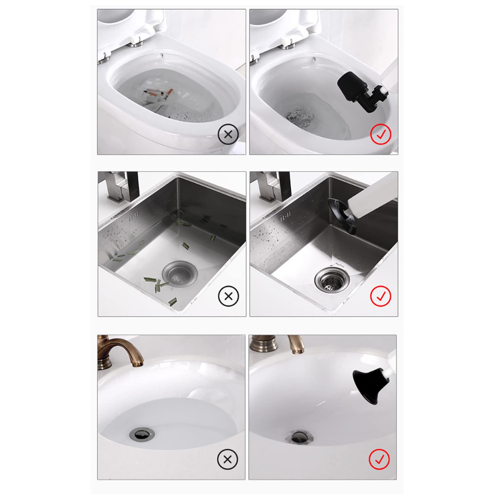 High Pressure Air Drain Blaster Gun Plunger Kit with 4 Nozzle Heads - Professional Toilet, Sink & Bathtub Unclogging Tool for Kitchen, Bathroom & Sewer Drain Cleaning - Perfect for Home Plumbing Emergencies