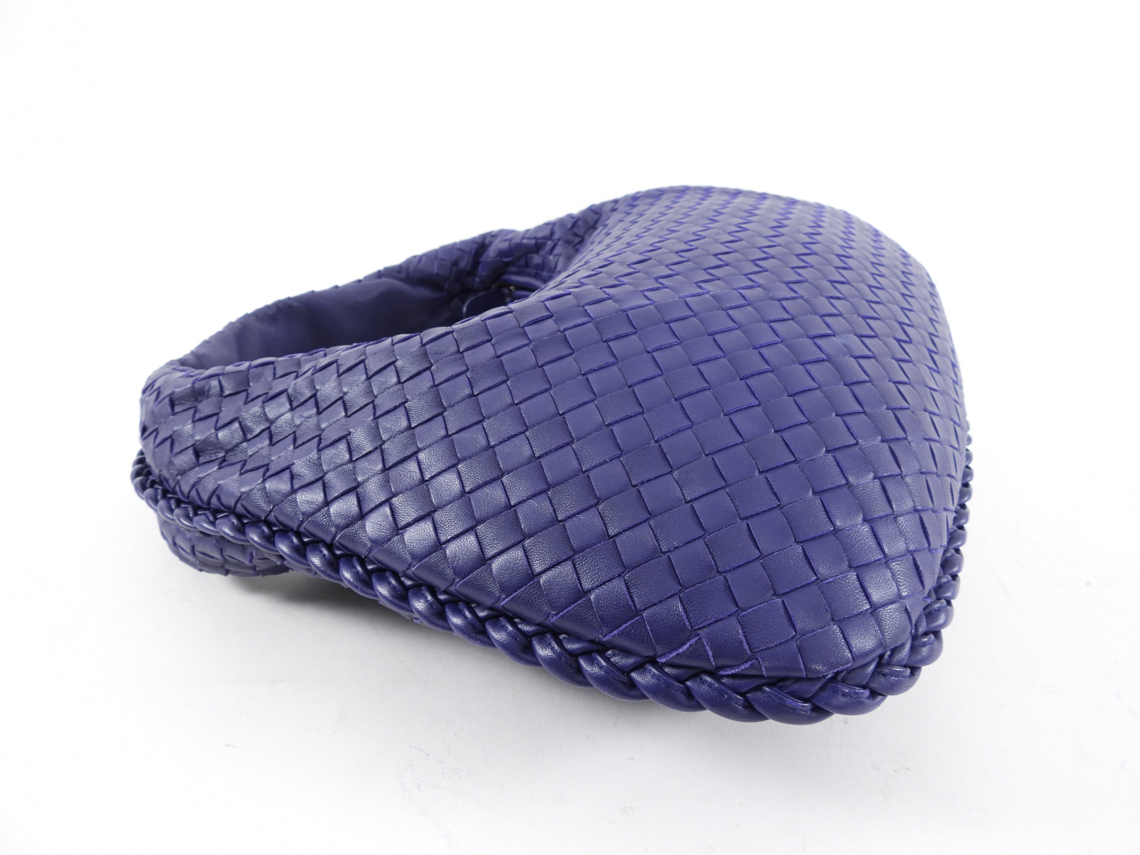 Bottega Veneta Intrecciato Dark Purple Hobo Bag - Luxury Leather Shoulder Bag for Women, Perfect for Work, Travel & Everyday Use