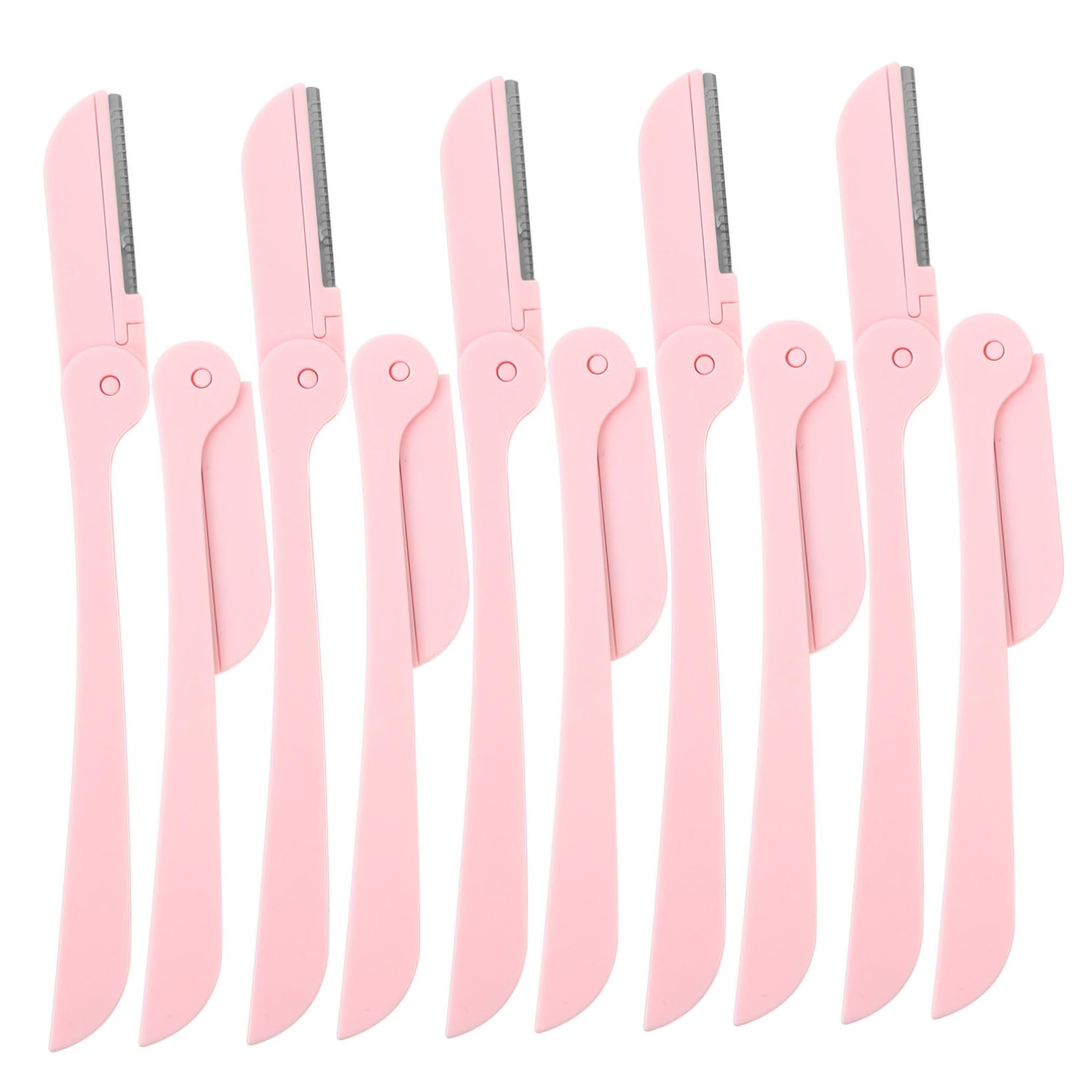MAGICLULU 10-Piece Stainless Steel Eyebrow Razor Set - Foldable Eyebrow Trimmer & Facial Hair Remover for Women | Perfect for Eyebrow Shaping, Face Grooming & At-Home Beauty Care