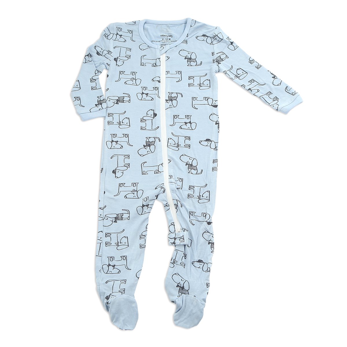 Silkberry Baby Printed Bamboo Footie Pajamas with Easy Zipper - Soft & Breathable Sleepwear for Boys & Unisex (Newborn to 24 Months) - Perfect for Nighttime Comfort & Playtime Outfits