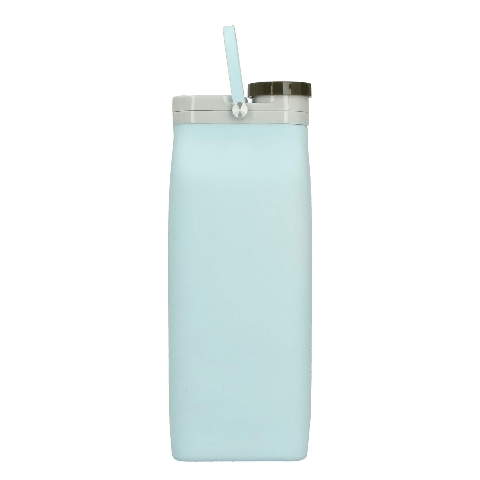 Collapsible 600ml Silicone Water Bottle - BPA Free, Leak Proof, Portable & Reusable for Travel, Running, Camping, Cycling & Fitness - Light Blue | Perfect for Outdoor Adventures, Gym & Daily Hydration