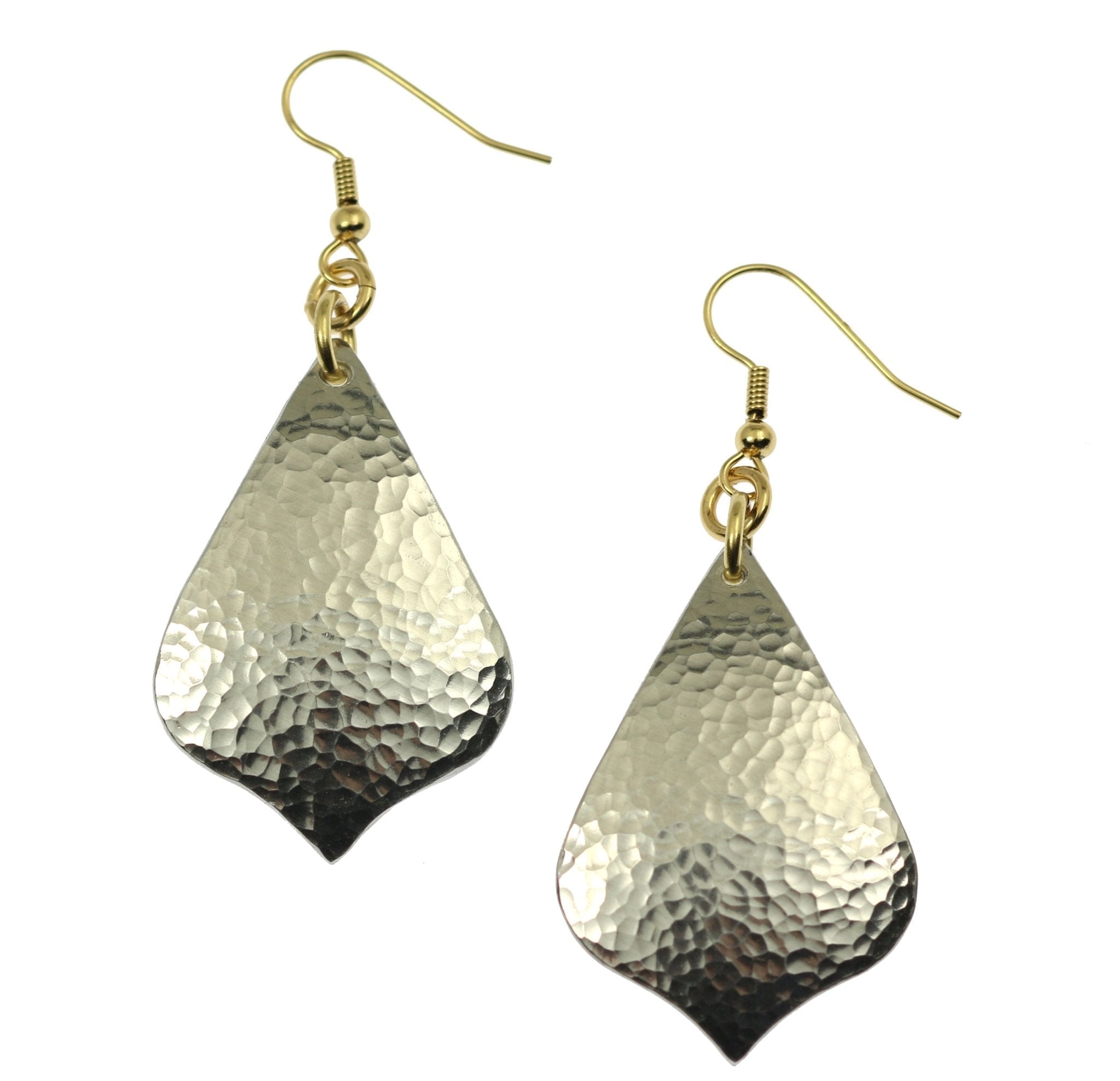 Handmade Hammered Aluminum Arabesque Drop Earrings for Women - Boho Chic Jewelry for Parties, Weddings & Everyday Wear