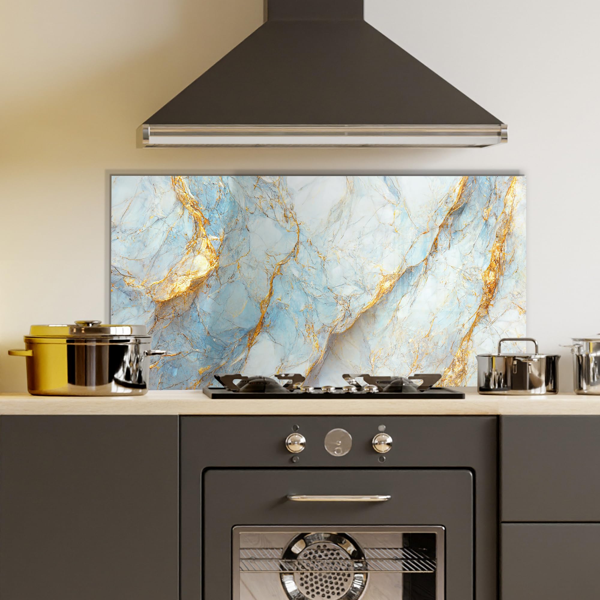 Premium Tempered Glass Kitchen Backsplash - 39x27 Inch Heat-Resistant Stove Splash Guard, Wall Decor & Cutting Board | Durable Splashback for Sink & Cooking Area | Easy-to-Clean Home Kitchen Upgrade