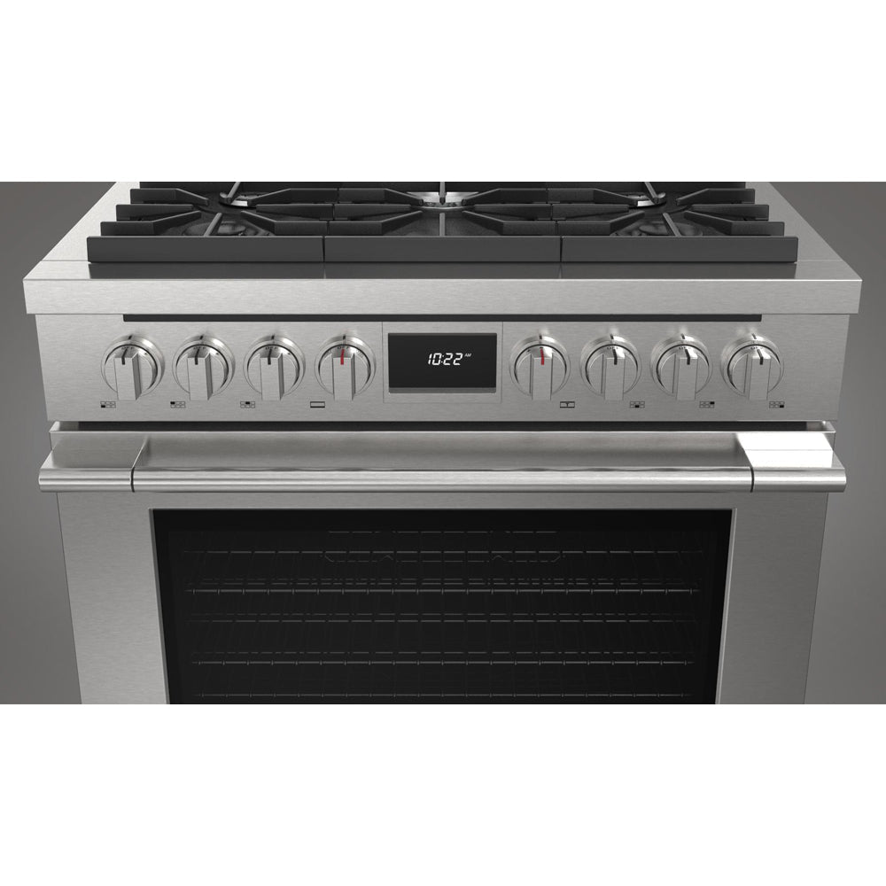 Fulgor Milano 36-inch 400 Series Accento Dual Fuel Range - Stainless Steel Professional Gas & Electric Stove (Model F4PDF366S1) for Gourmet Cooking & Modern Kitchens