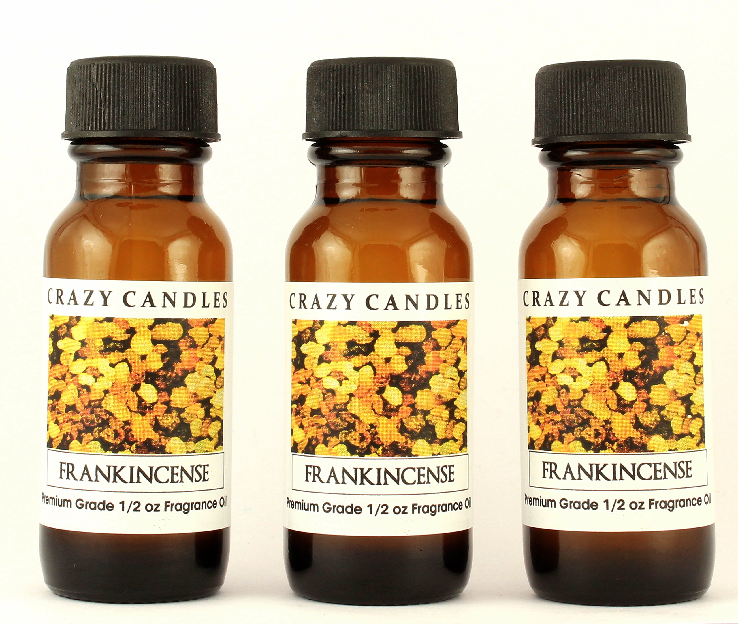 Premium Frankincense Scented Oil - 3 Pack (1/2 FL Oz/15ml Each) - High Grade Aromatherapy Oil for Diffusers, Massage & Home Fragrance