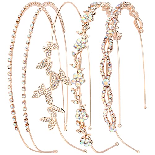 Rose gold band & AB rhinestones