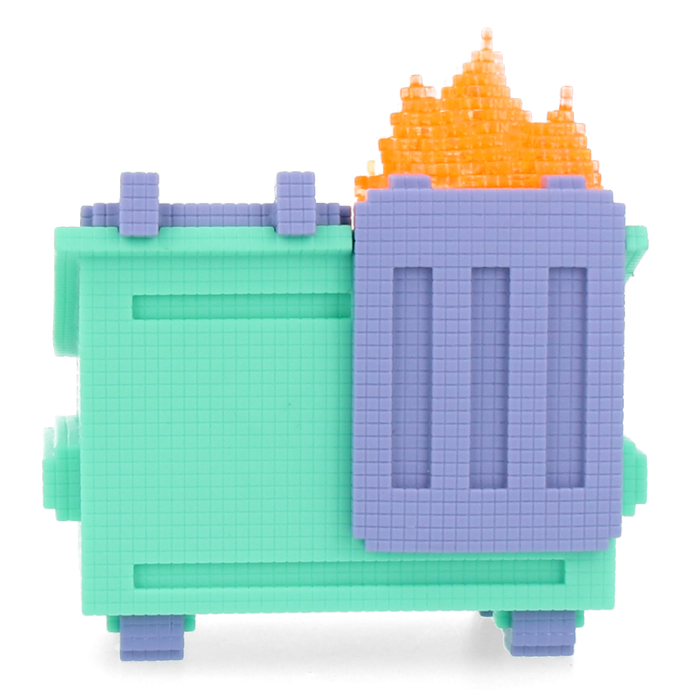 8 Bit Dumpster Fire Vinyl Figure - Retro Pixel Art Collectible Toy for Gamers & Pop Culture Fans - Perfect for Desk Decor, Gift Giving & Gaming Room Display