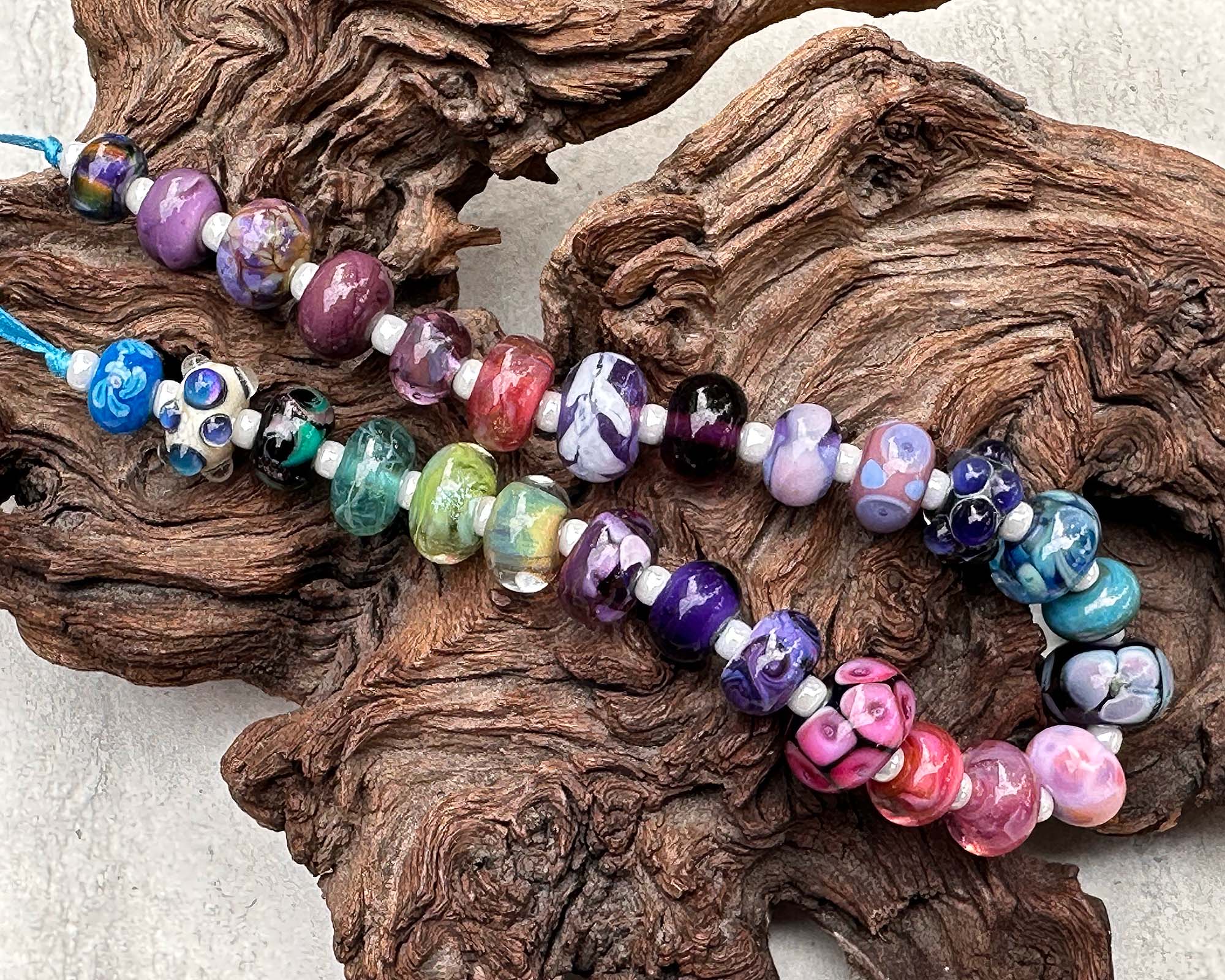27pcs Pink Orphan Lampwork Glass Beads for Jewelry Making, DIY Crafts, Bracelets & Necklaces - Handmade Artisan Beads for Unique Designs