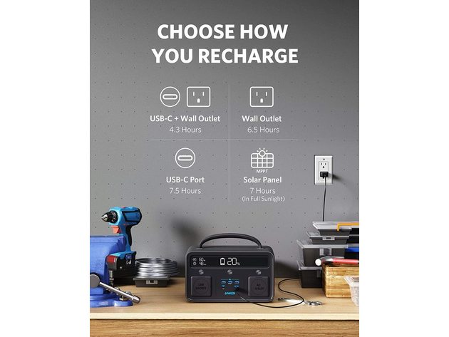 Anker 533 Portable Power Station 389Wh/300W - Solar Generator for Camping, RV, Emergencies & Outdoor Adventures - Compact & Lightweight Backup Battery with Pure Sine Wave Inverter