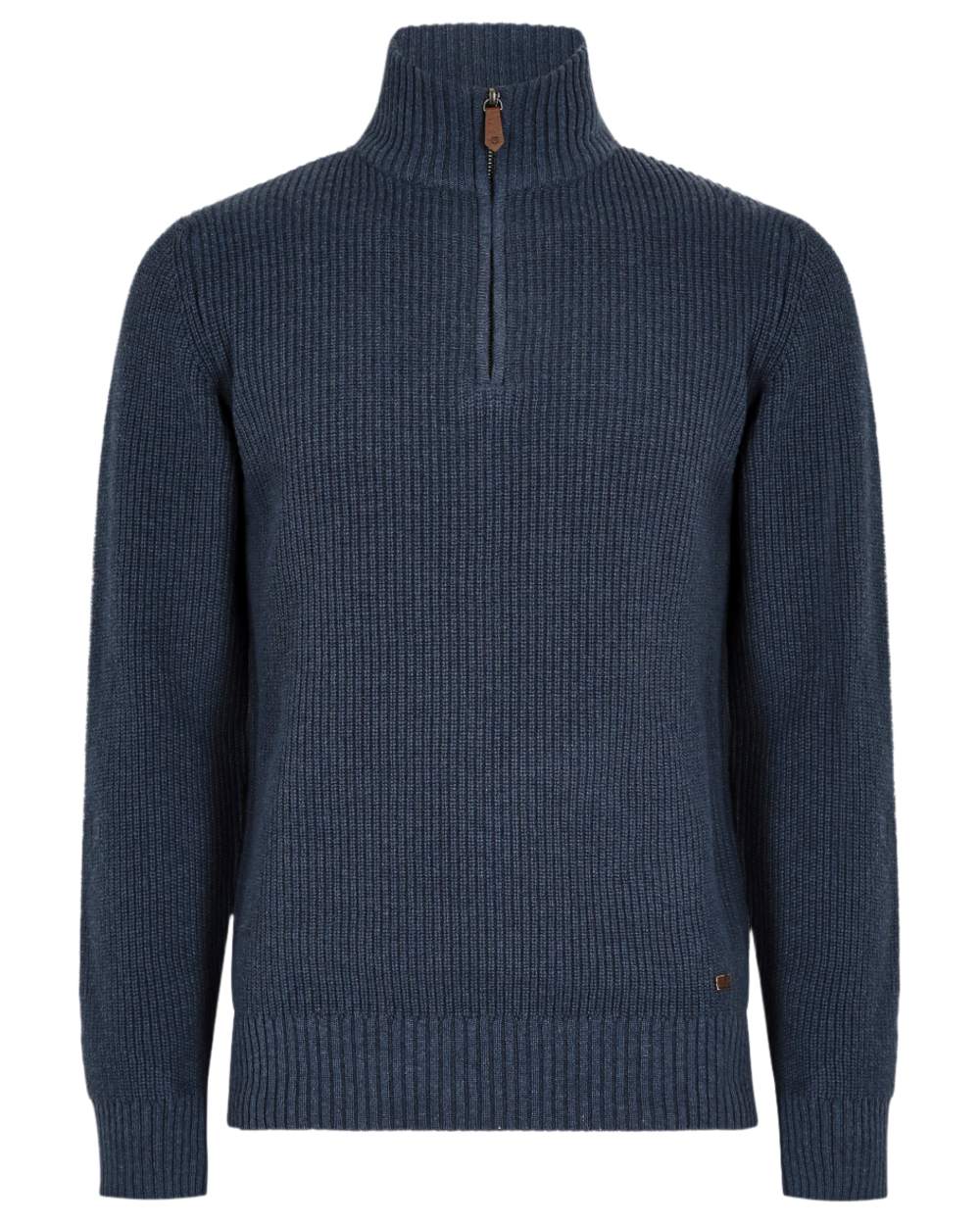 Dubarry Men's Portmarnock Fisherman Zip Neck Sweater - Warm Wool Blend Pullover for Outdoor Activities, Fishing & Casual Wear
