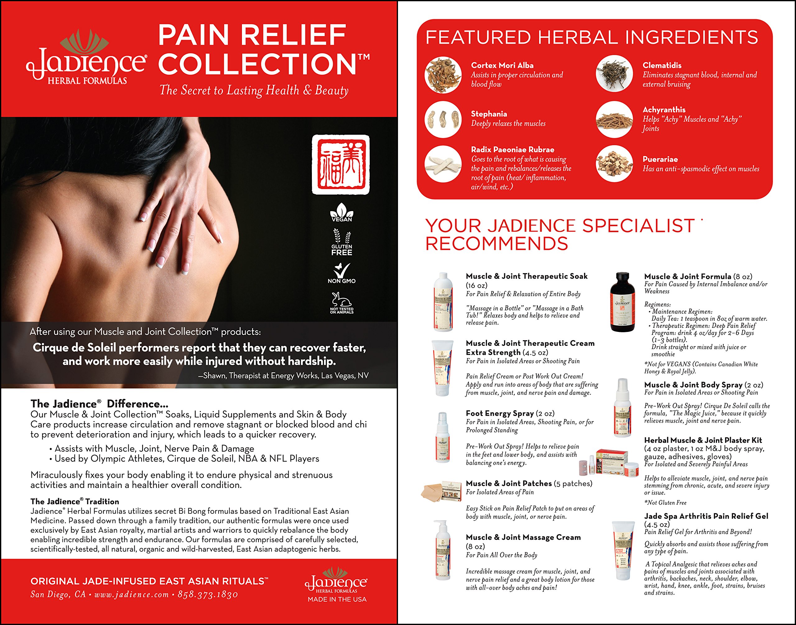 Jadience All-Natural Herbal Bath for Muscle & Joint Pain Relief - 128oz - Soothes Sore Muscles, Swollen Joints, Pulled Muscles & Back Pain - Made in USA with 100% Natural Ingredients - Perfect for Post-Workout Recovery, Arthritis Relief & Spa Relaxation
