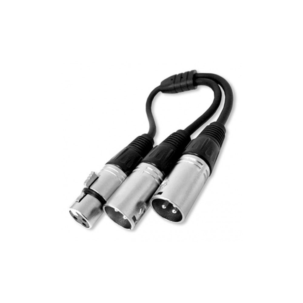 6in XLR Splitter Cable - 1 Female to 2 Male Adapter for Professional Audio Equipment, Studio Mixers & Live Sound Systems