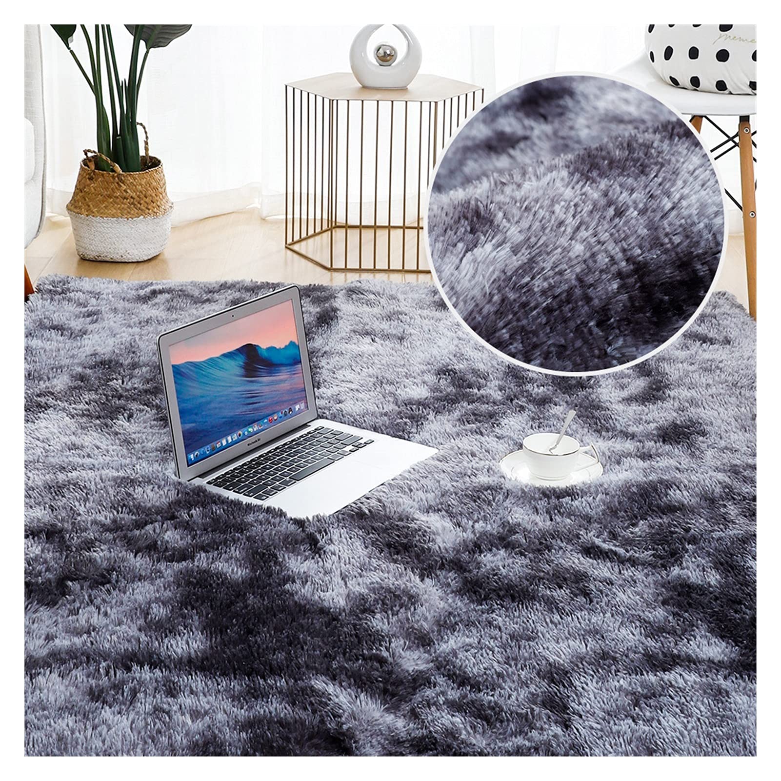 Premium Soft Velvet Plush Rug - 160x200cm Thick Fluffy Carpet for Living Room, Bedroom, Kids Room - Non-Slip Cozy Floor Mat for Home Decor, Window & Bedside - Perfect for Relaxing, Play Areas & Nursery (Color 2)