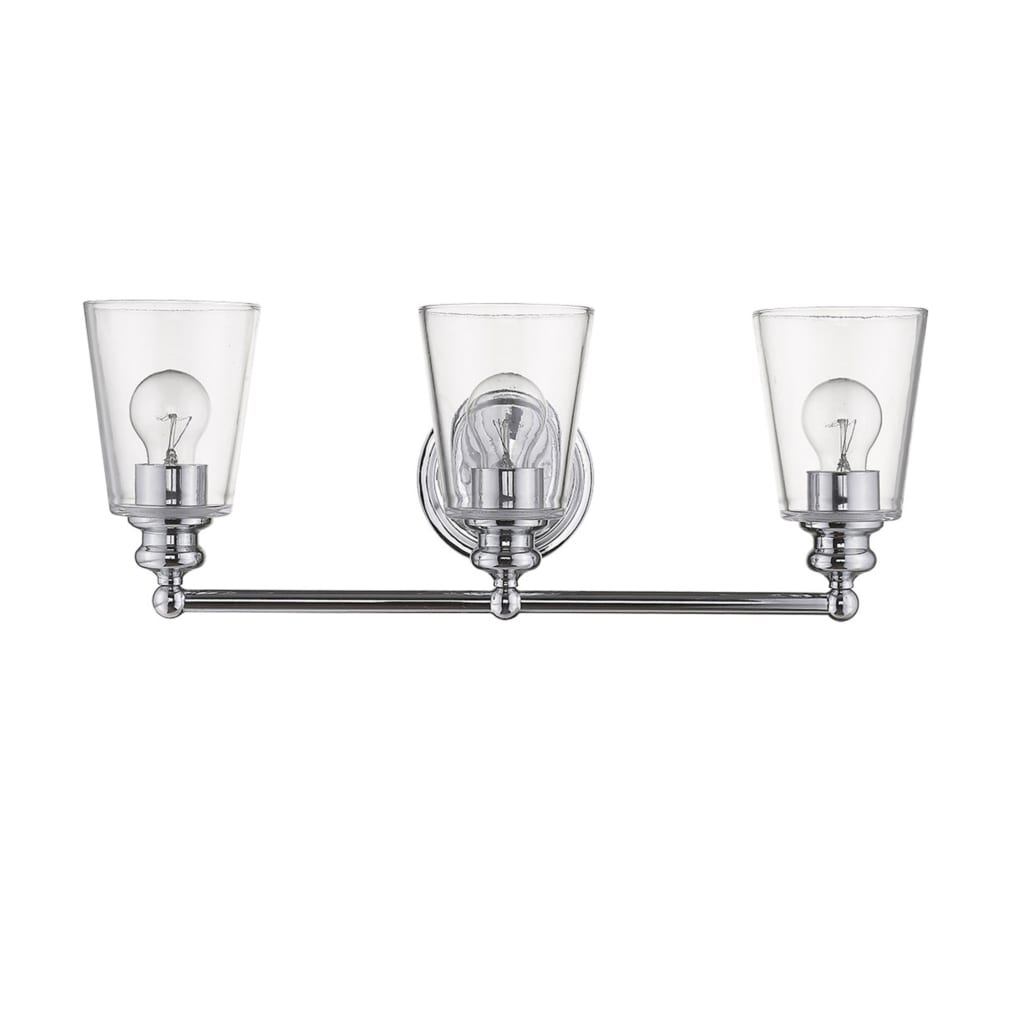 Cecily Chrome Vanity Light - Modern Bathroom Mirror Lighting Fixture with Adjustable Brightness for Makeup, Shaving & Grooming