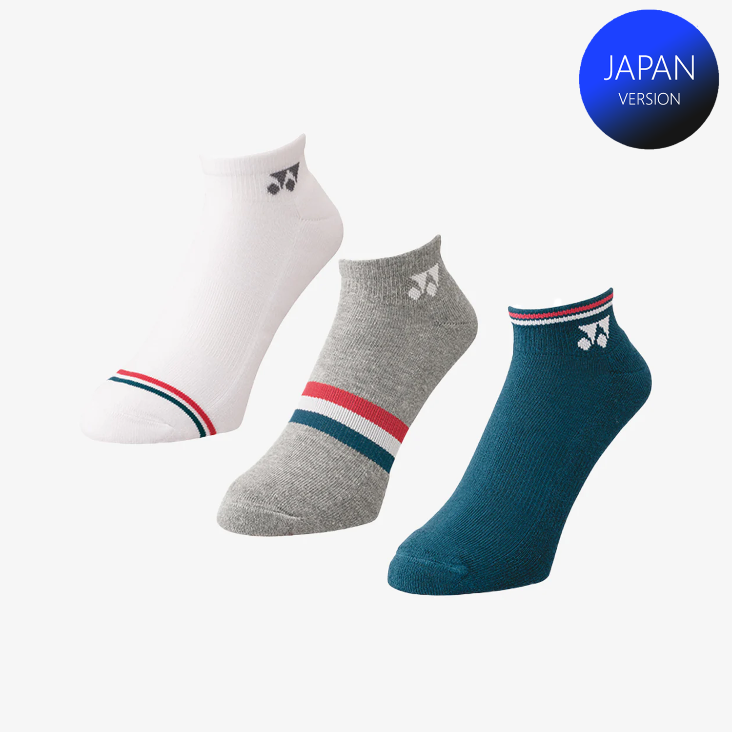 Yonex Men's Sports Sneaker Socks - 3 Pairs Pack (19223 AS) - Breathable Athletic Socks for Running, Tennis & Gym Workouts