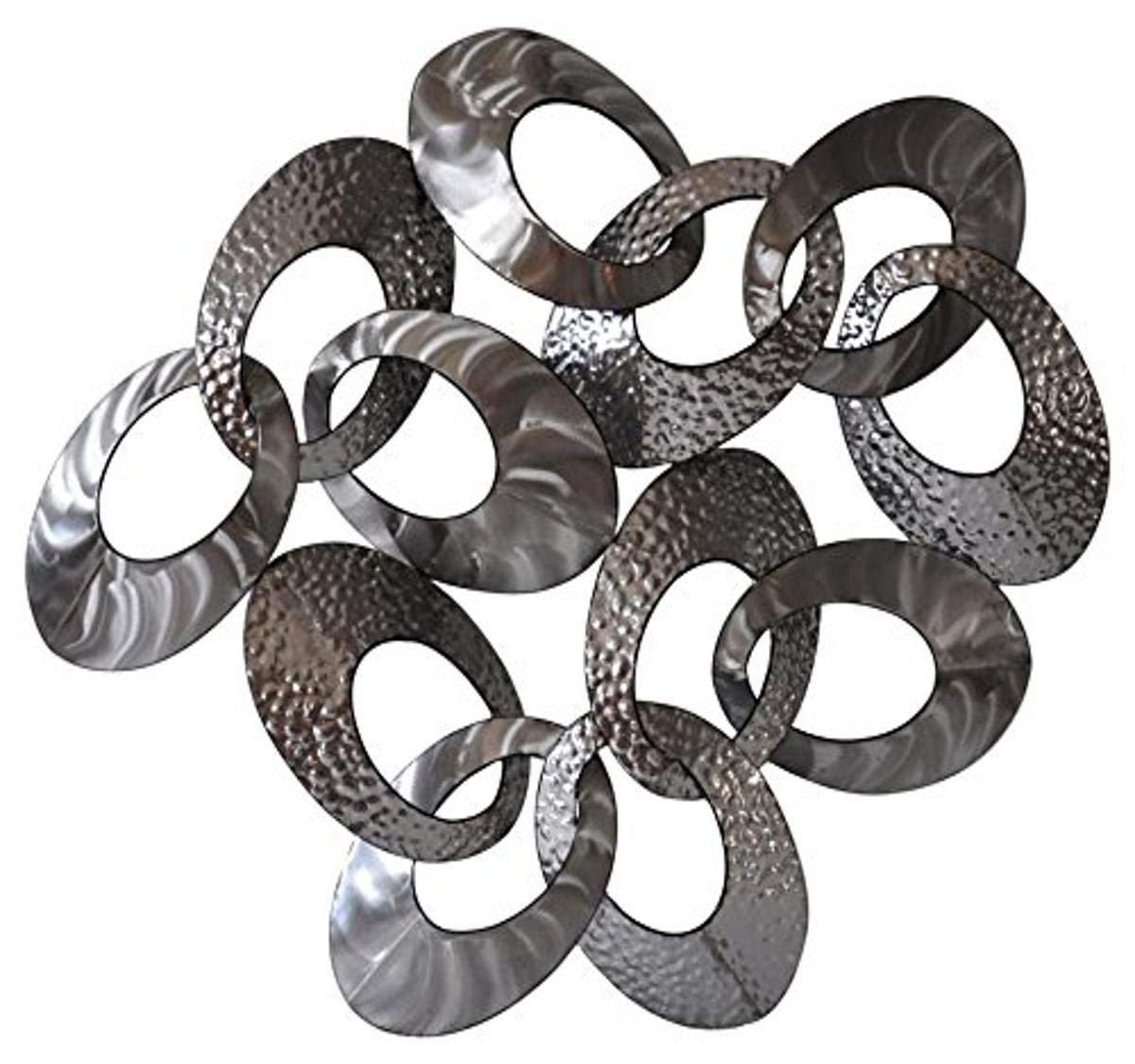 Modern Metal Wall Art Decor - Small Looped Geometric Design for Living Room, Bedroom & Office | Home Collection