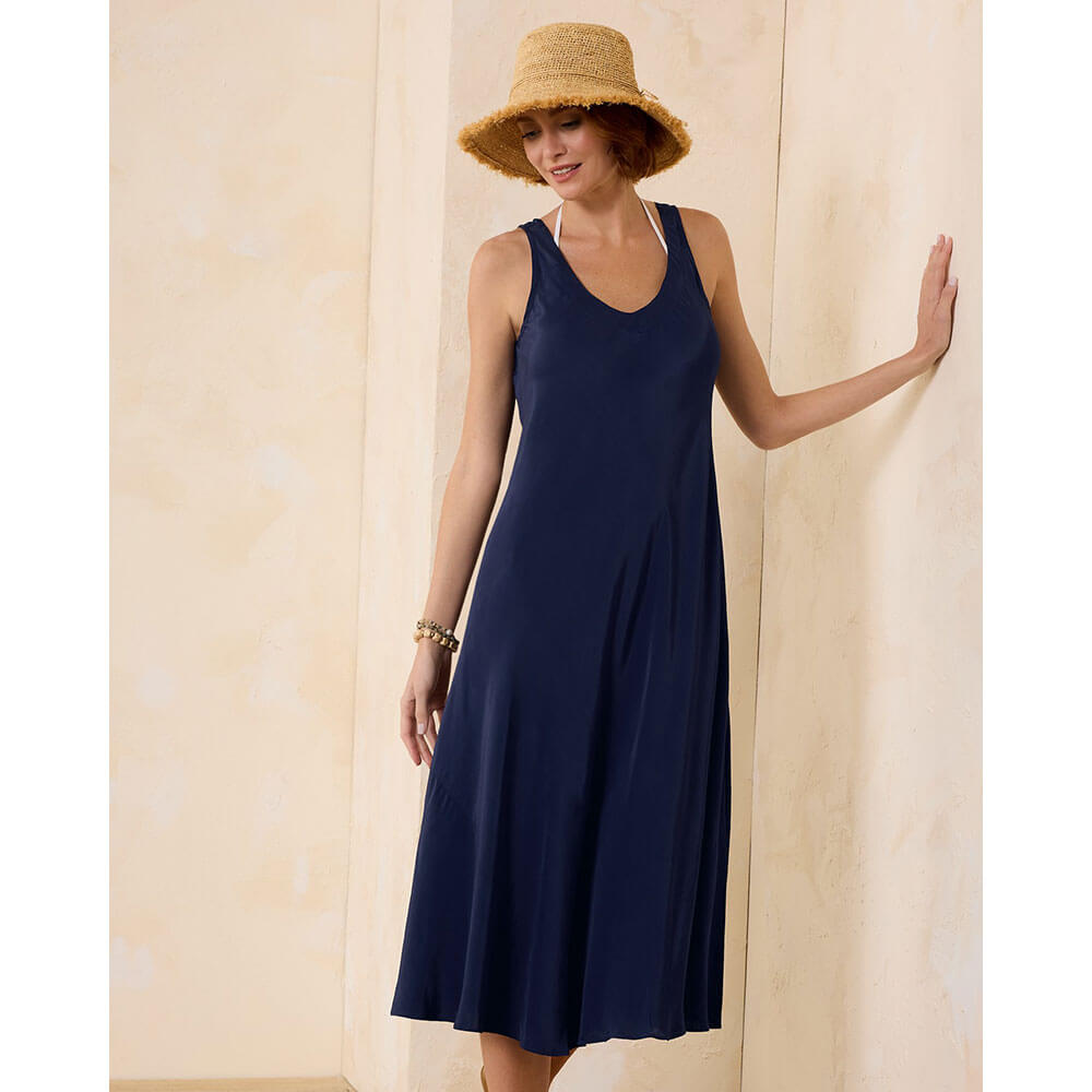 Tommy Bahama Calypso Crepe Bias Dress Cover Up - Lightweight Beach Dress for Women, Swimwear Cover Up, Resort Wear, Vacation Outfit - Perfect for Poolside, Beach Getaways & Summer Travel