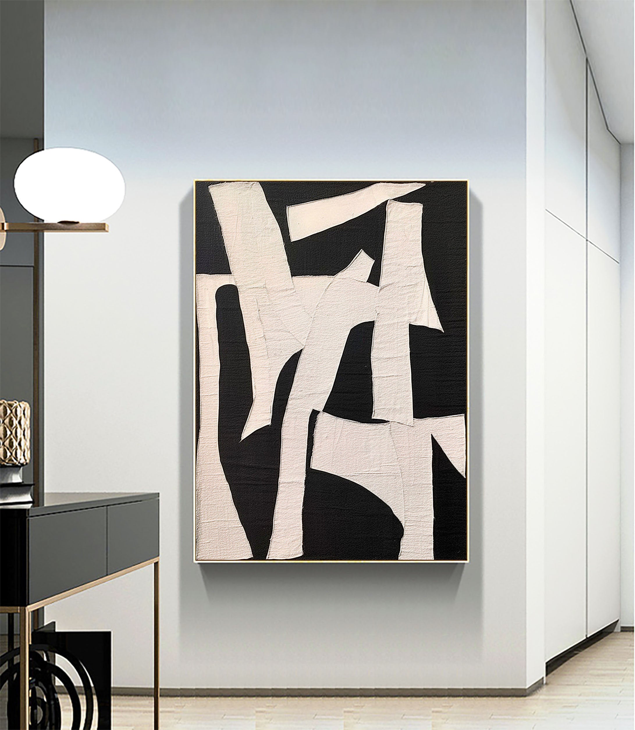 Beige & Brown Abstract Wall Art Canvas Print #BB041 - Modern Home Decor for Living Room, Bedroom & Office