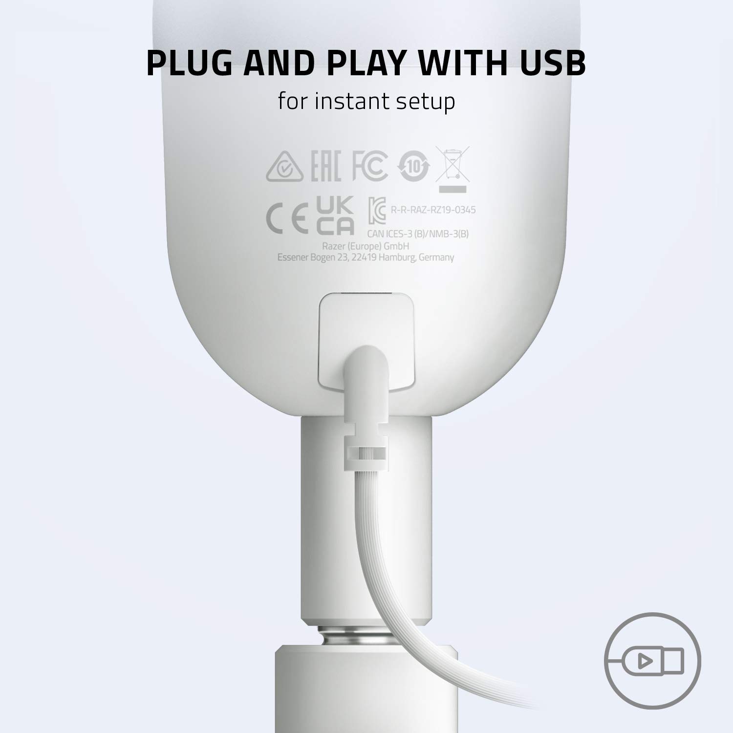Razer Seiren Mini - Ultra-Compact USB Condenser Streaming Microphone (Supercardioid Pickup Pattern, Adjustable Tilt Stand, Built-in Shock Mount) - White - Perfect for Podcasting, Gaming & Live Streaming